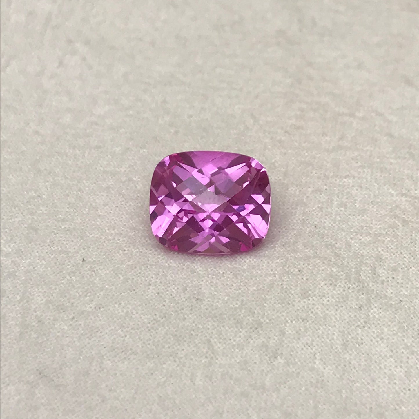 14x12mm Pink Lab Created Sapphire 12.76 cts Rectangle Cushion Checker Cut, Loose Faceted Gemstone, Synthetic, Man Made Corundum,