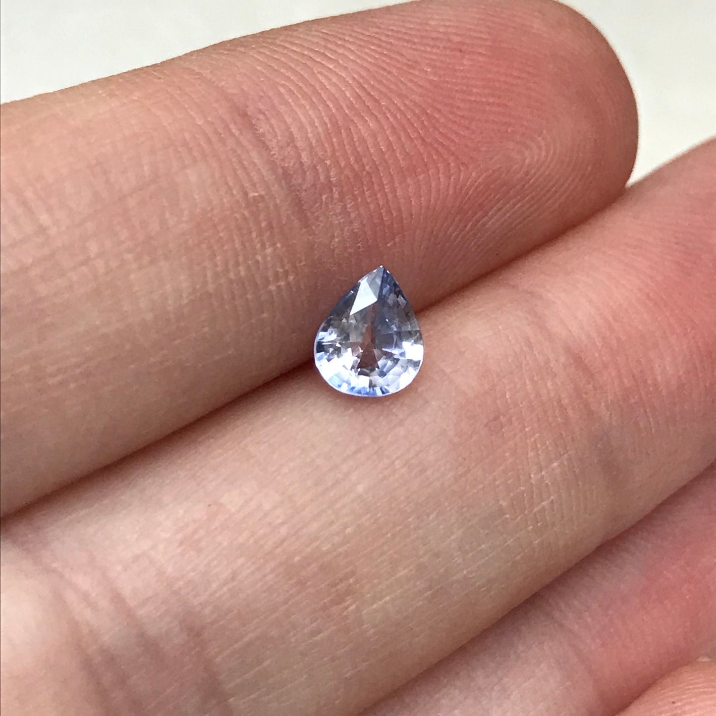 6x5mm Natural Ice Blue Sapphire 0.63 Carat, Pear Light Blue Sri Lanka Sapphire, Faceted Loose Gemstone