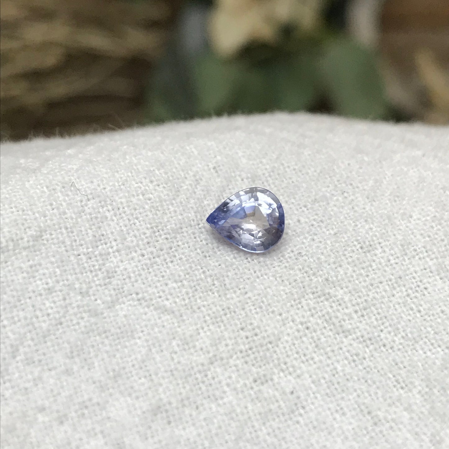 6x5mm Natural Ice Blue Sapphire 0.63 Carat, Pear Light Blue Sri Lanka Sapphire, Faceted Loose Gemstone