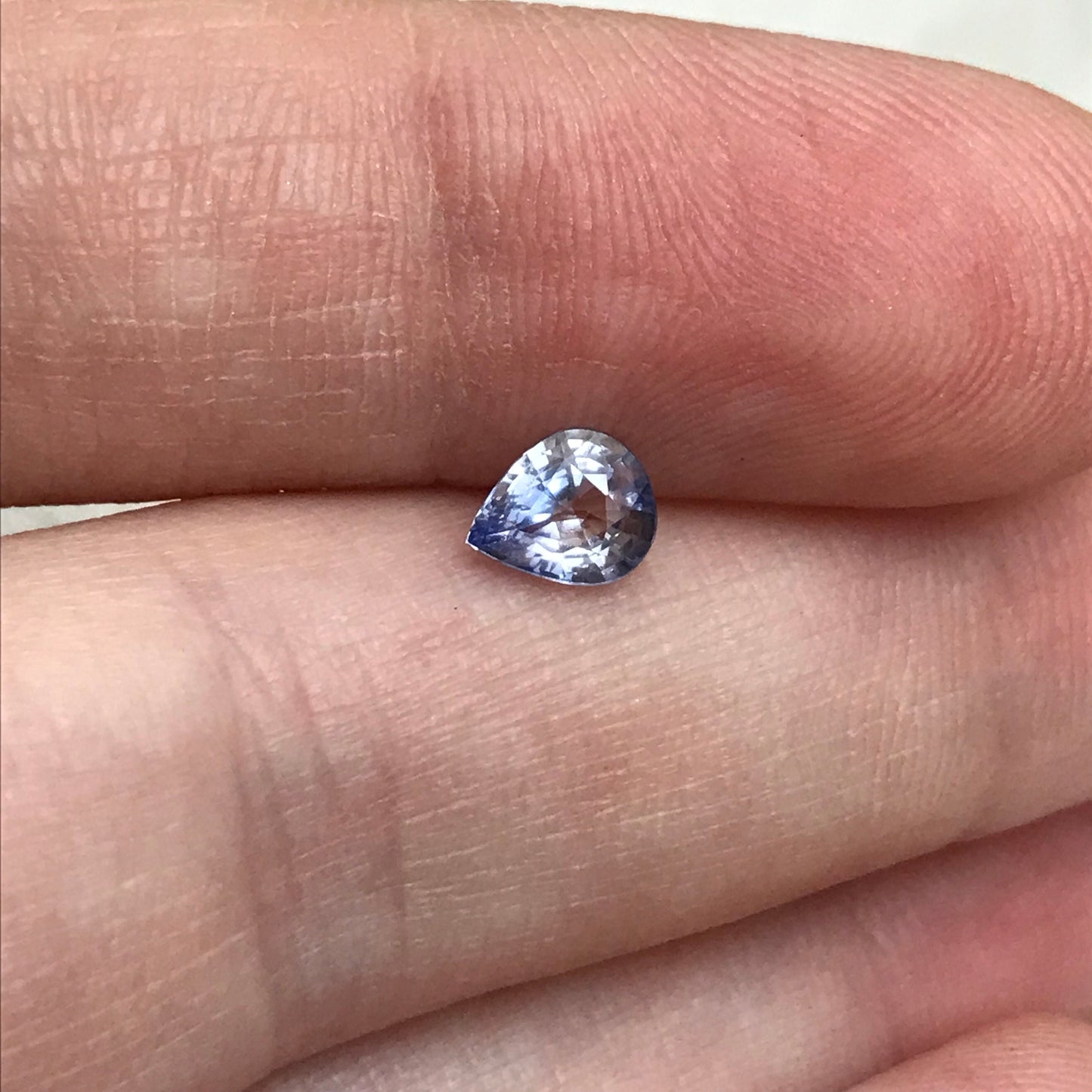 6x5mm Natural Ice Blue Sapphire 0.63 Carat, Pear Light Blue Sri Lanka Sapphire, Faceted Loose Gemstone