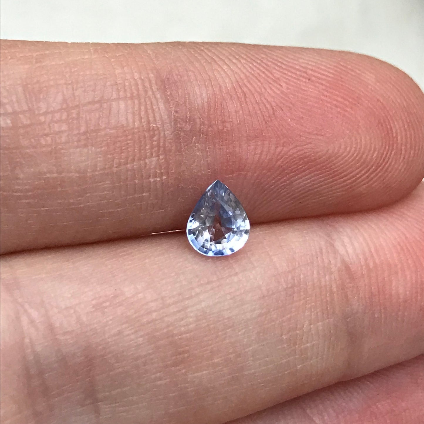 6x5mm Natural Ice Blue Sapphire 0.63 Carat, Pear Light Blue Sri Lanka Sapphire, Faceted Loose Gemstone