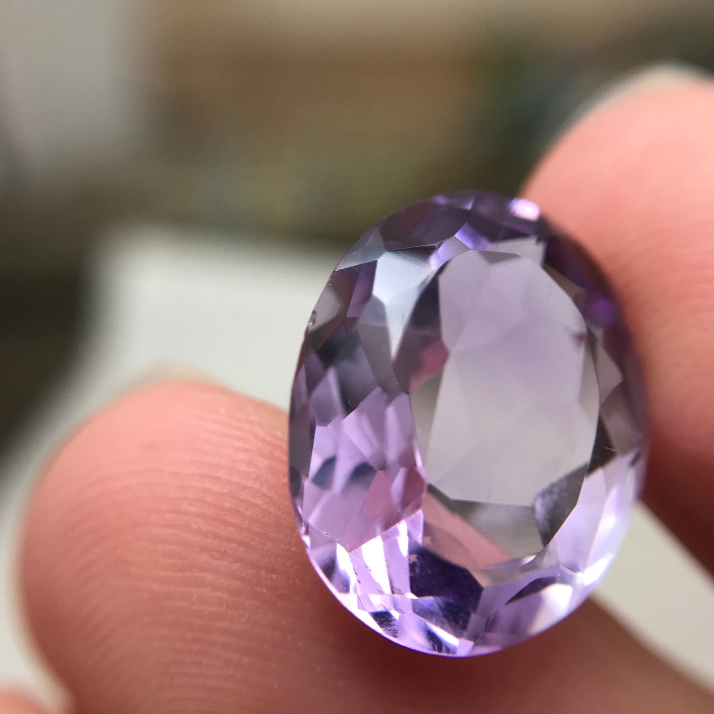 7.81 ct Light Purple Amethyst, 15.3x12.4mm Oval, Loose Gem Reclaimed/Recycled Gemstone Faceted for Jewelry setting, February Birthstone