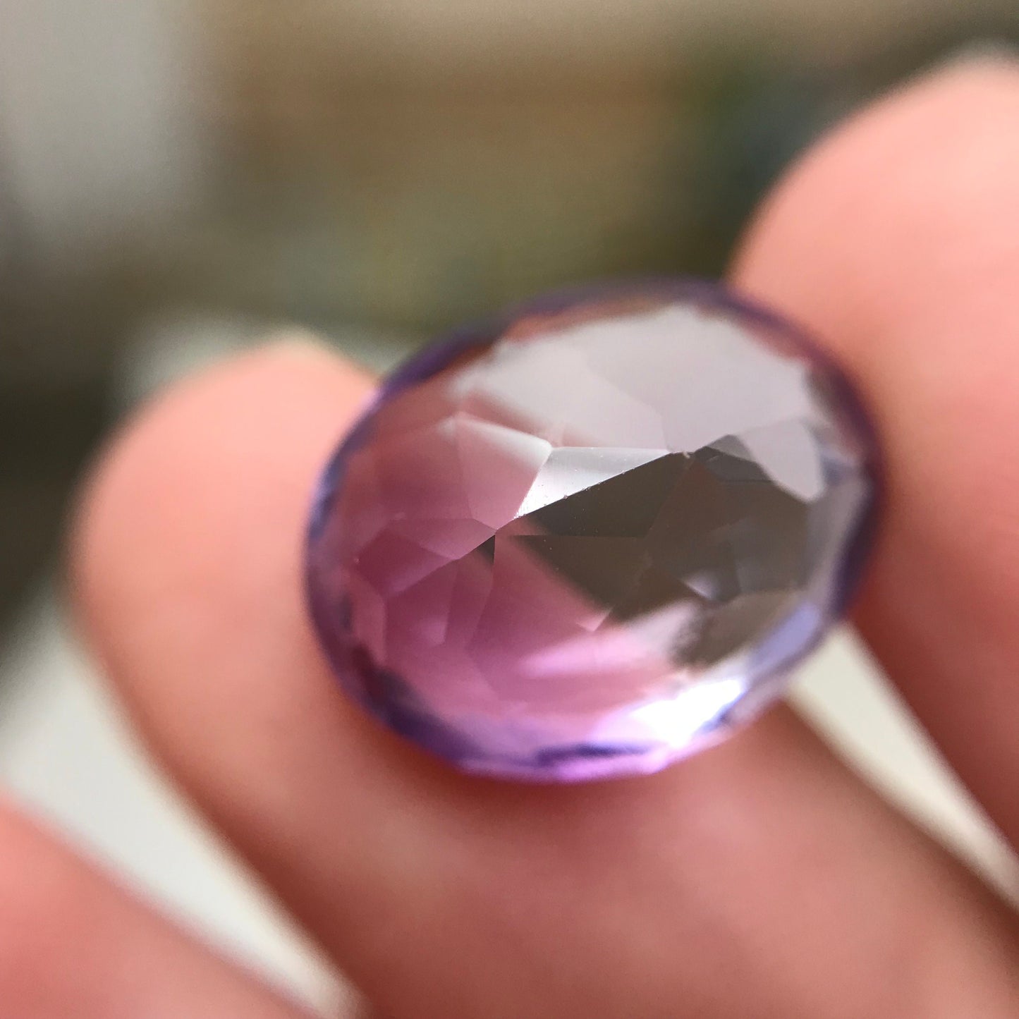 7.81 ct Light Purple Amethyst, 15.3x12.4mm Oval, Loose Gem Reclaimed/Recycled Gemstone Faceted for Jewelry setting, February Birthstone