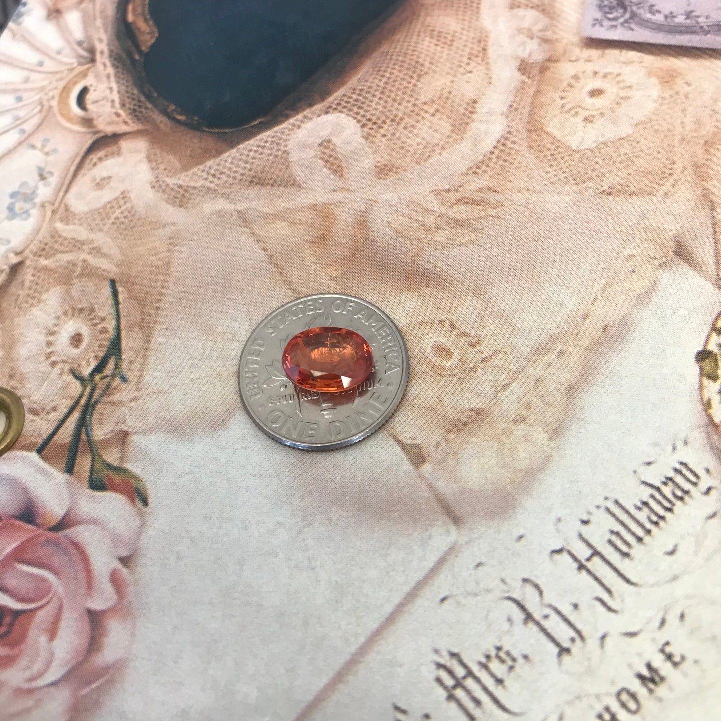 Natural Orange Sapphire 9x6.7mm 1.98 Carats Oval Cut Faceted Gem Loose Unmounted Gemstone Earth Mined Beryllium Treated