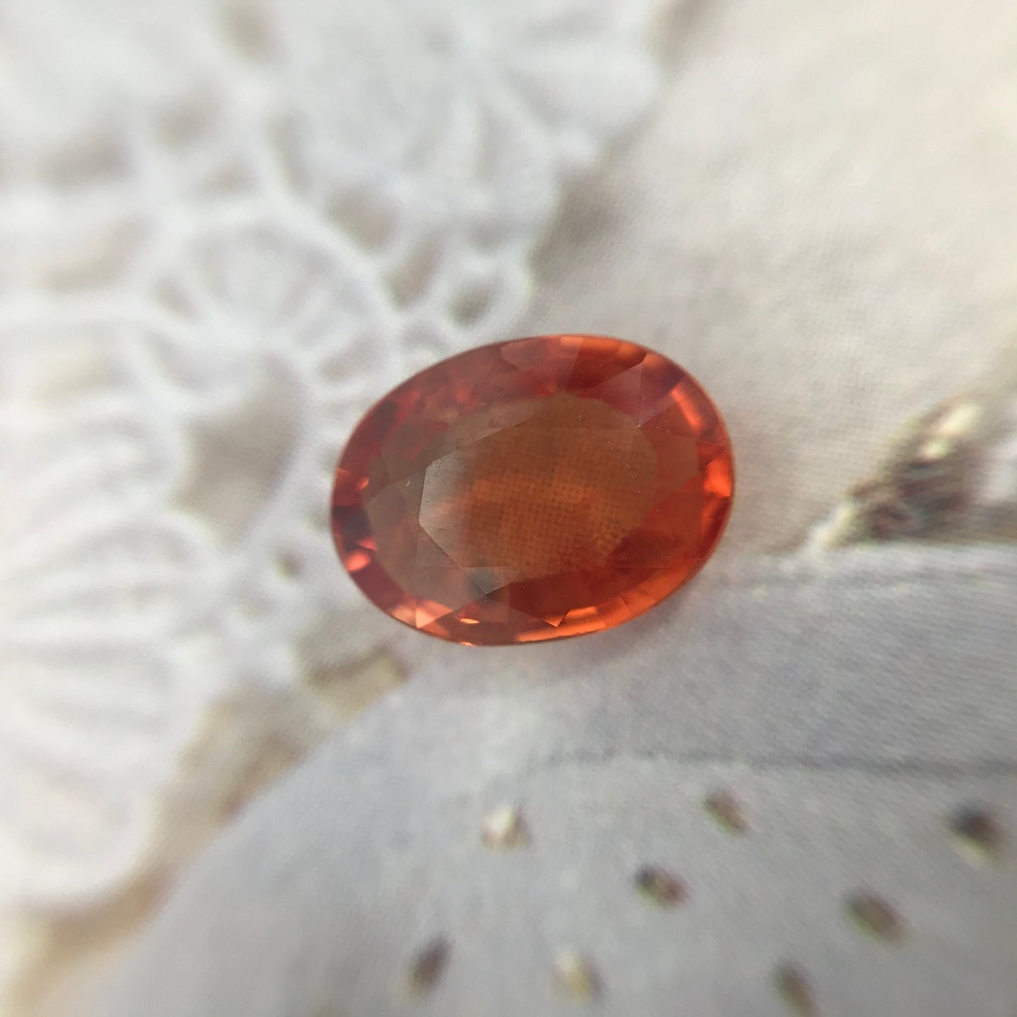 Natural Orange Sapphire 9x6.7mm 1.98 Carats Oval Cut Faceted Gem Loose Unmounted Gemstone Earth Mined Beryllium Treated