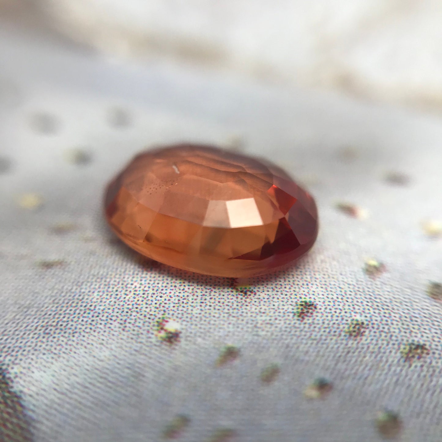 Natural Orange Sapphire 9x6.7mm 1.98 Carats Oval Cut Faceted Gem Loose Unmounted Gemstone Earth Mined Beryllium Treated