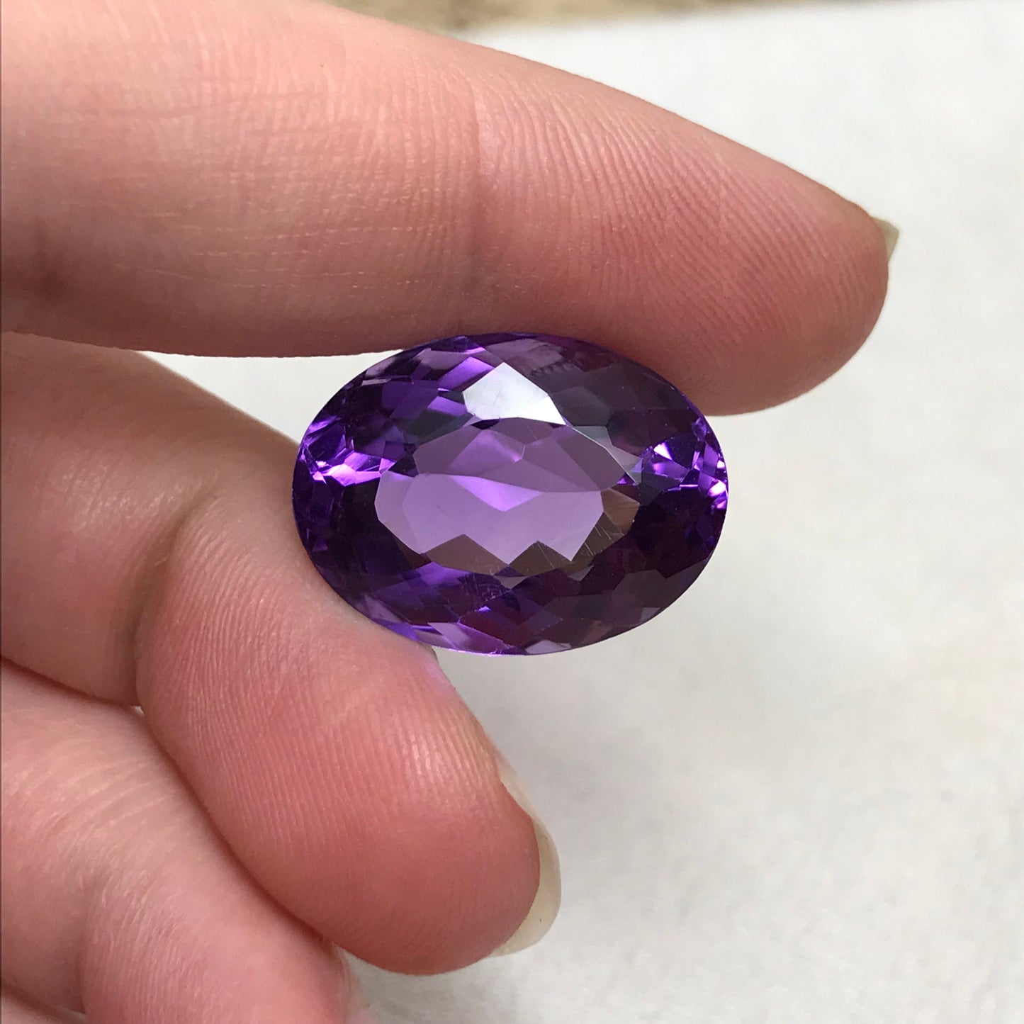 20x15mm Purple Amethyst 18.73 carat Oval, Nice Cut Loose Natural Gem Reclaimed/Recycled Gemstone, Faceted, February Birthstone Large