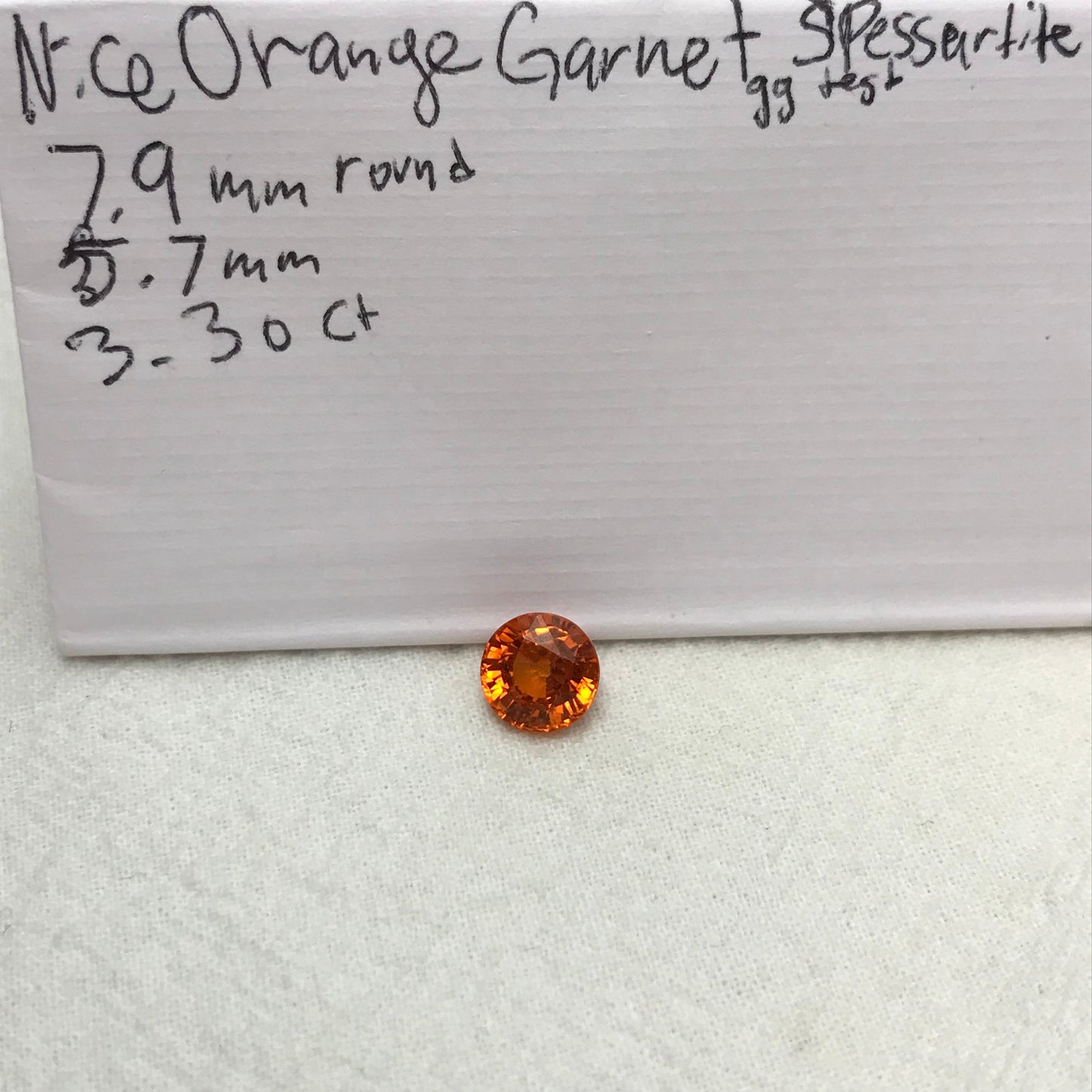 8mm Natural Orange Mandarin Spessartite Garnet 3.30 carat Round Faceted Gemstone Loose Gem Orange Fanta Garnet, Recycled Gems