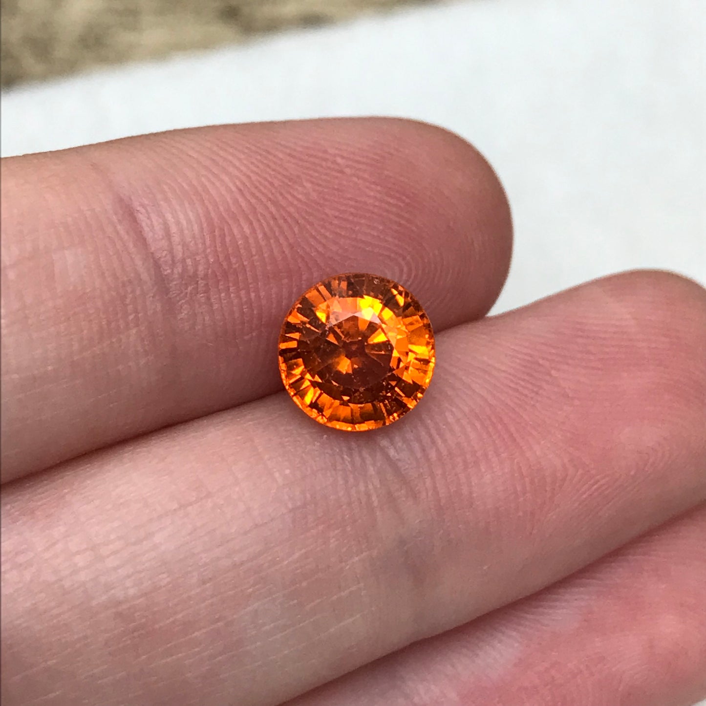 8mm Natural Orange Mandarin Spessartite Garnet 3.30 carat Round Faceted Gemstone Loose Gem Orange Fanta Garnet, Recycled Gems