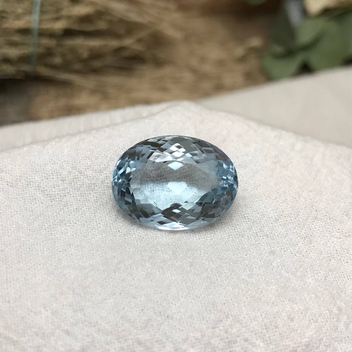 23 carat, Light Blue Topaz 19.3x14.3mm Oval Cut Gem Tested Loose Reclaimed/Recycled Gemstone, Sky Blue, December Birthstone, 19x14mm