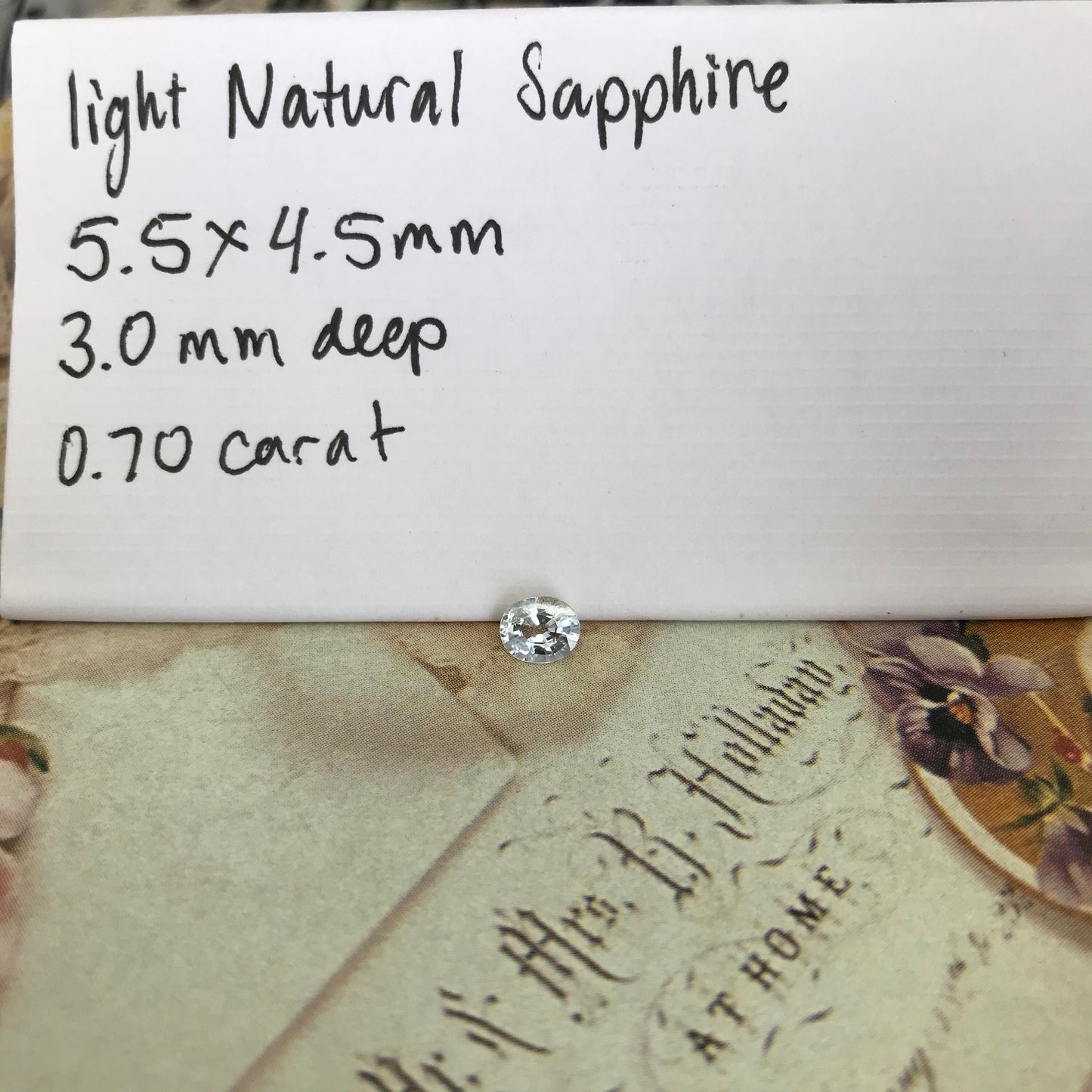 Natural Sapphire 0.70 carat 5.5x4.5 mm Oval Cut, Faceted Loose Gemstone Very Light Blue Almost Clear Unmounted Gem