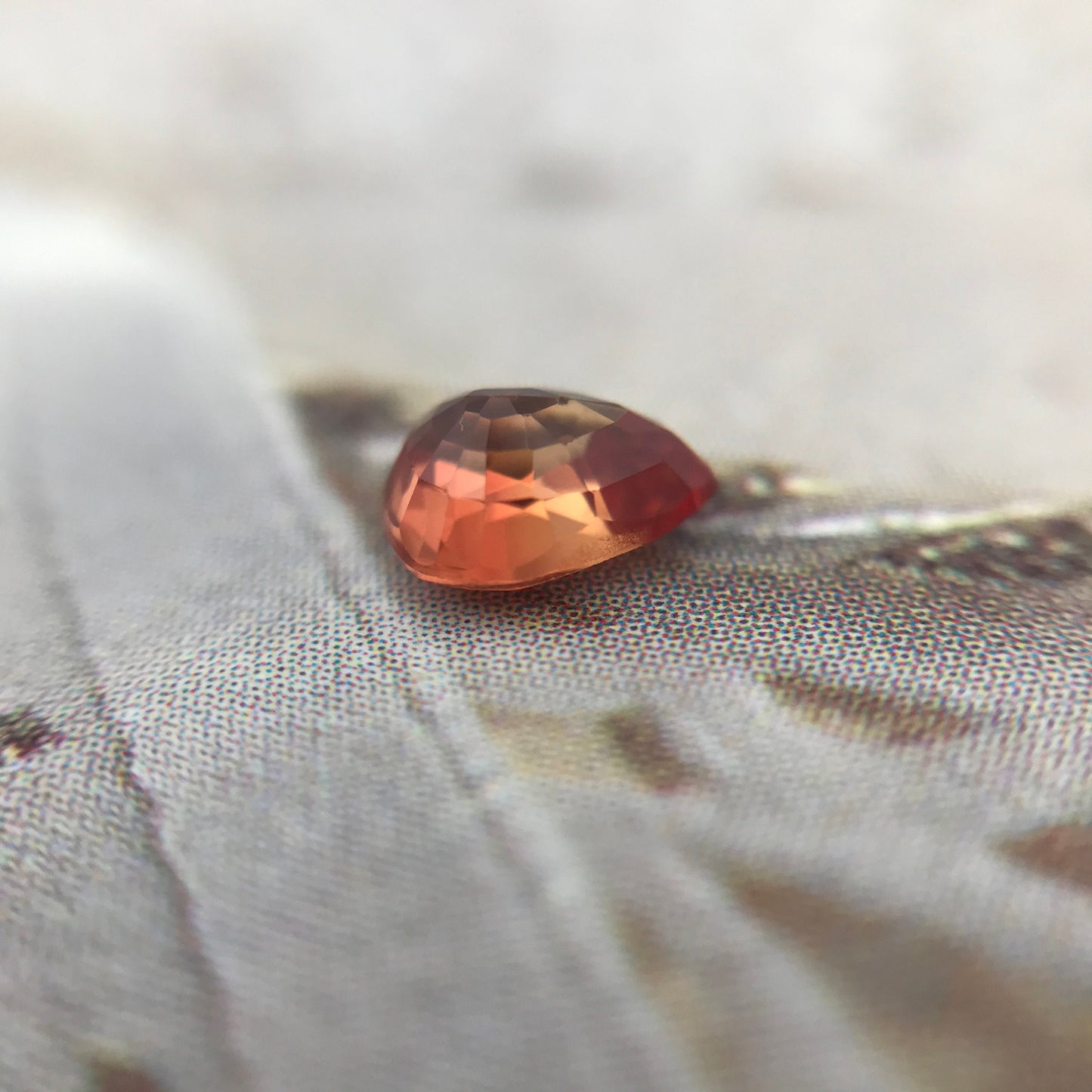 Natural Orange Sapphire 5x4mm 0.52 Carat Pear Cut Faceted Gem Loose Unmounted Gemstone Earth Mined Beryllium Treated - BE TREATED