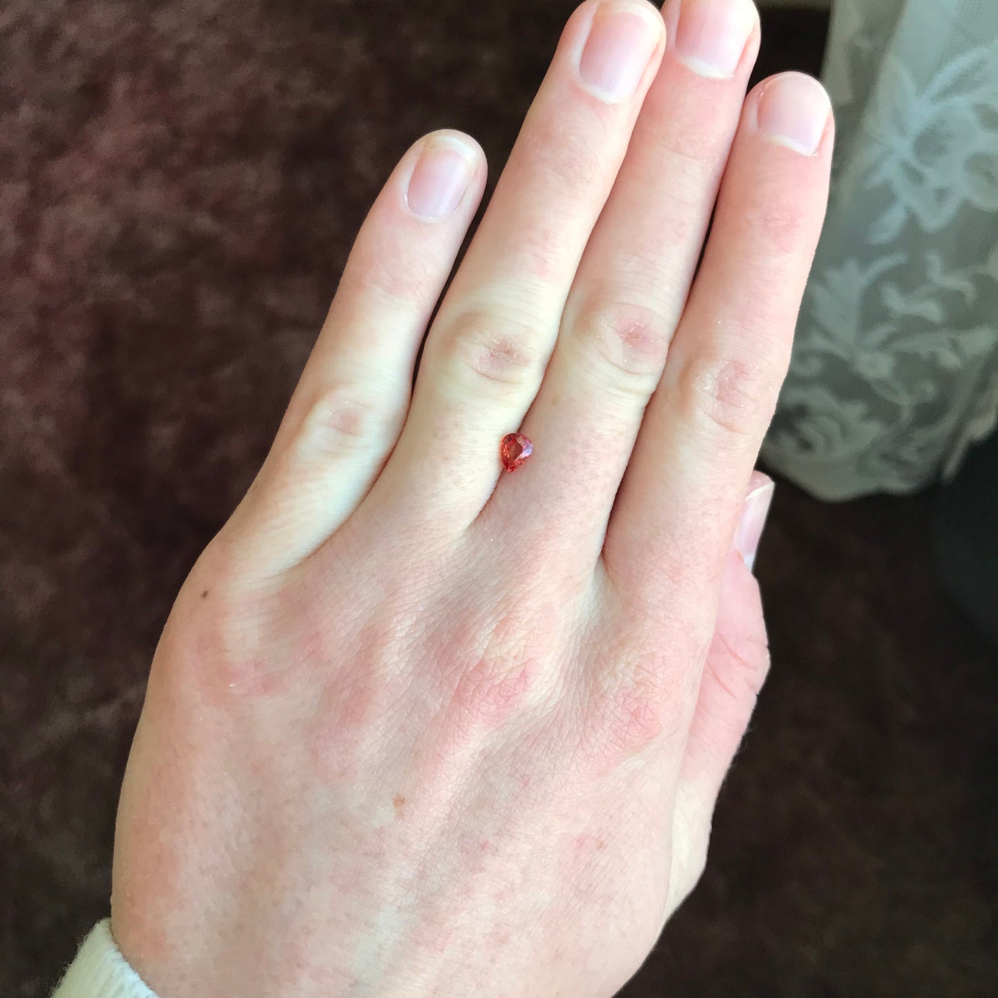 Natural Orange Sapphire 5x4mm 0.52 Carat Pear Cut Faceted Gem Loose Unmounted Gemstone Earth Mined Beryllium Treated - BE TREATED