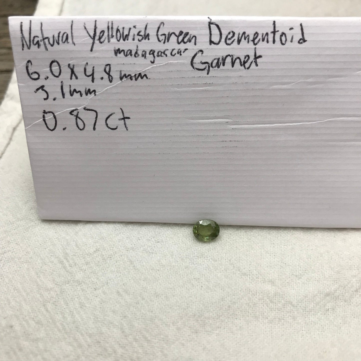 0.87 ct Natural Demantoid Garnet 6x5mm Oval Cut, Faceted Loose Green Garnet, Unmounted Gemstone