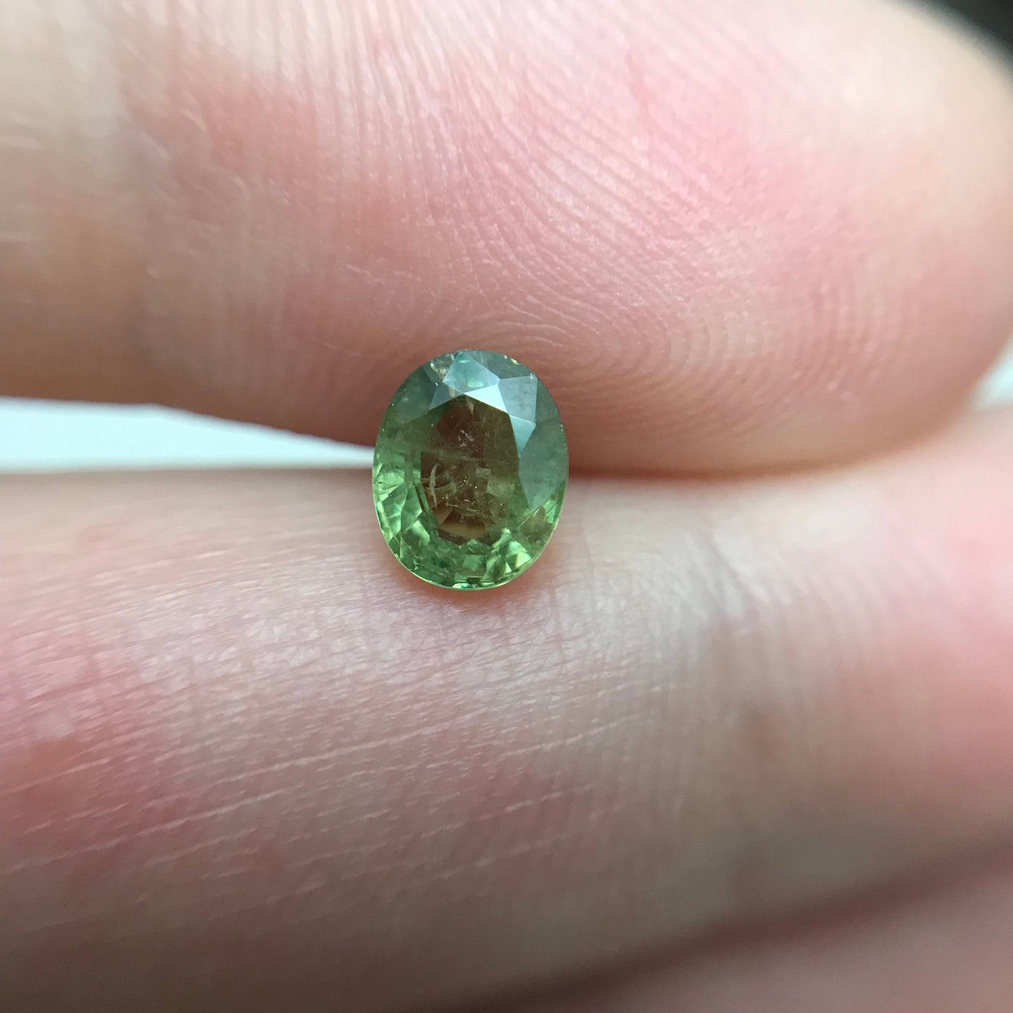 0.87 ct Natural Demantoid Garnet 6x5mm Oval Cut, Faceted Loose Green Garnet, Unmounted Gemstone