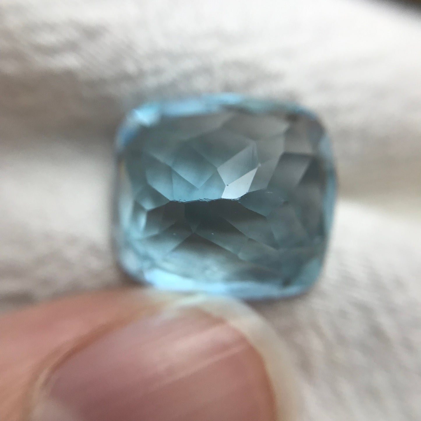 18.56 ct Sky Blue Topaz 16x14.5 Cushion Cut Loose Gemstone Blue Topaz, Recycled Faceted Blue Topaz, December Birthstone