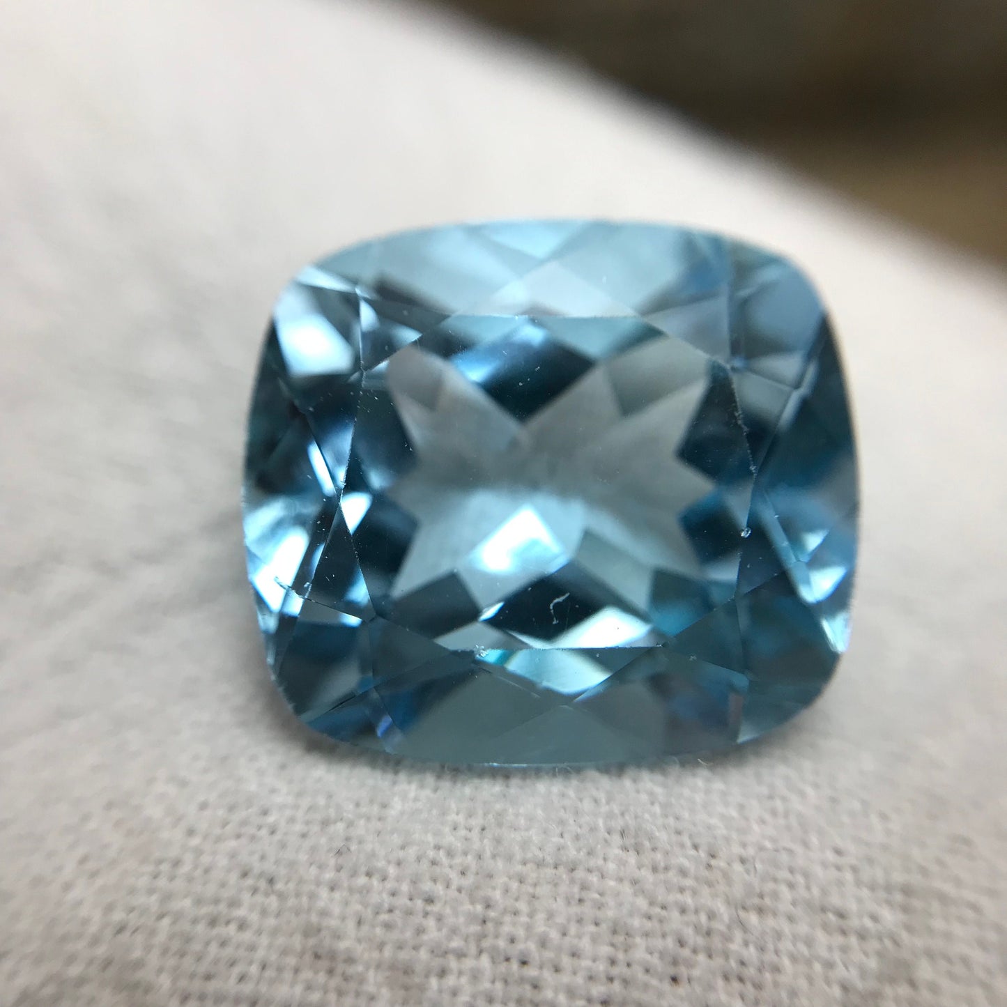 18.56 ct Sky Blue Topaz 16x14.5 Cushion Cut Loose Gemstone Blue Topaz, Recycled Faceted Blue Topaz, December Birthstone