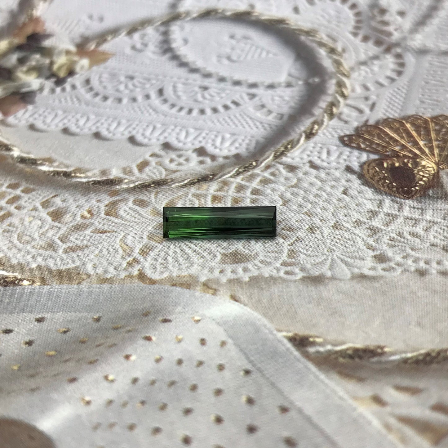 Natural Bi-Color Tourmaline 14x3.7mm 1.80 carat Rectangle Scissor Cut Faceted Loose Unmounted Gem Gemstone Earth Mined Genuine, Green Blue