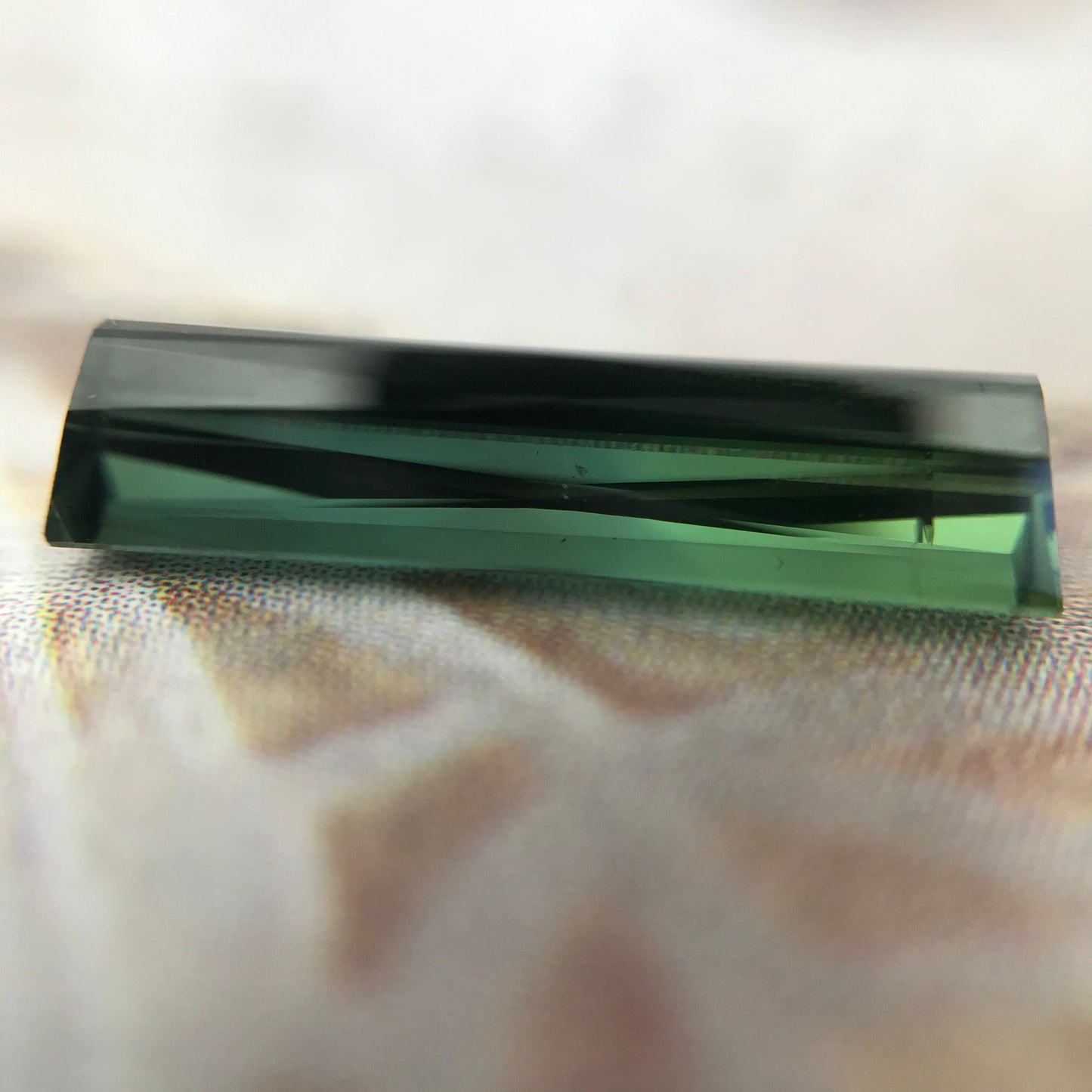 Natural Bi-Color Tourmaline 14x3.7mm 1.80 carat Rectangle Scissor Cut Faceted Loose Unmounted Gem Gemstone Earth Mined Genuine, Green Blue