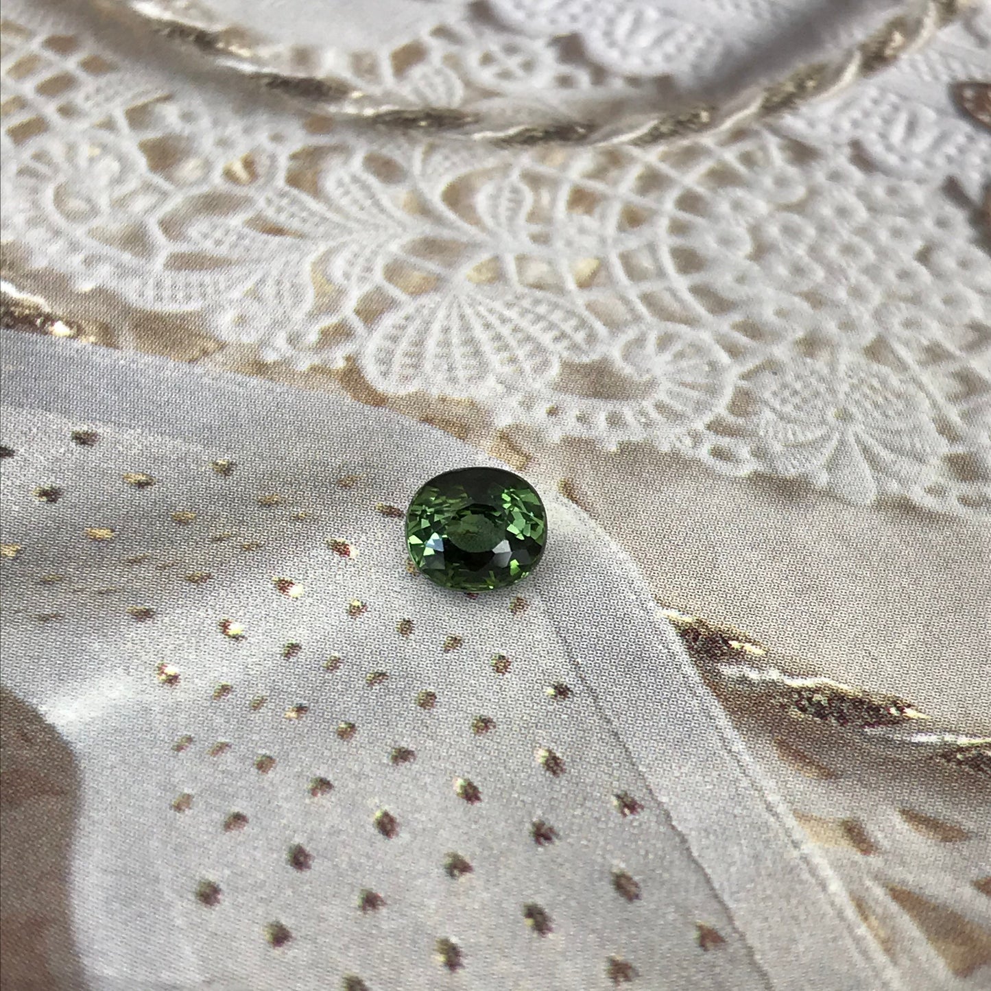 Natural Green Tourmaline 0.97 carats 5.7x5.1mm Oval Cut, Faceted Unmounted Loose Gemstone, Genuine Earth Mined Gem