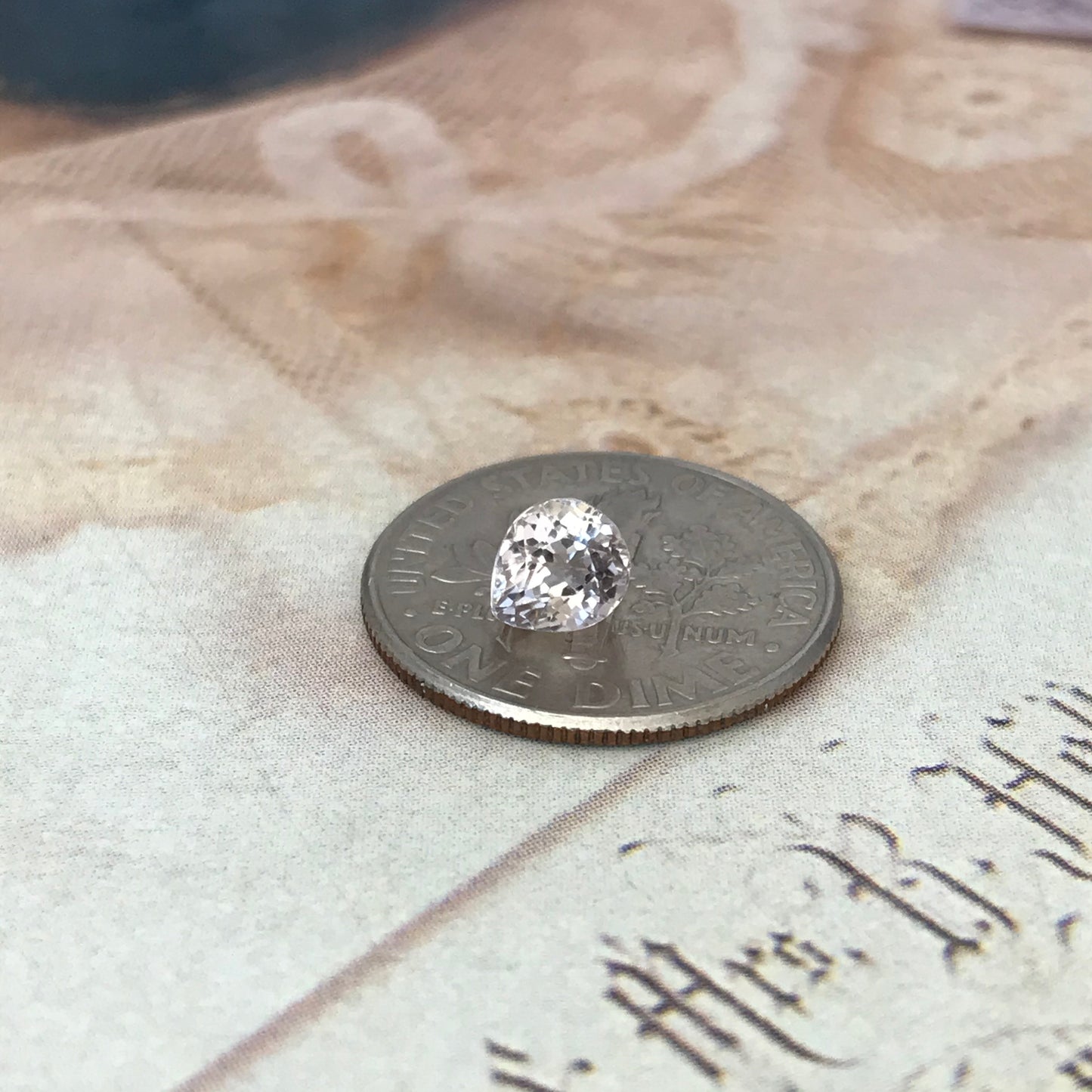 0.73 ct Natural Pink Tourmaline 5.3x4.7mm Faceted Loose Unmounted Gemstone Pear Cut Very Light Pink