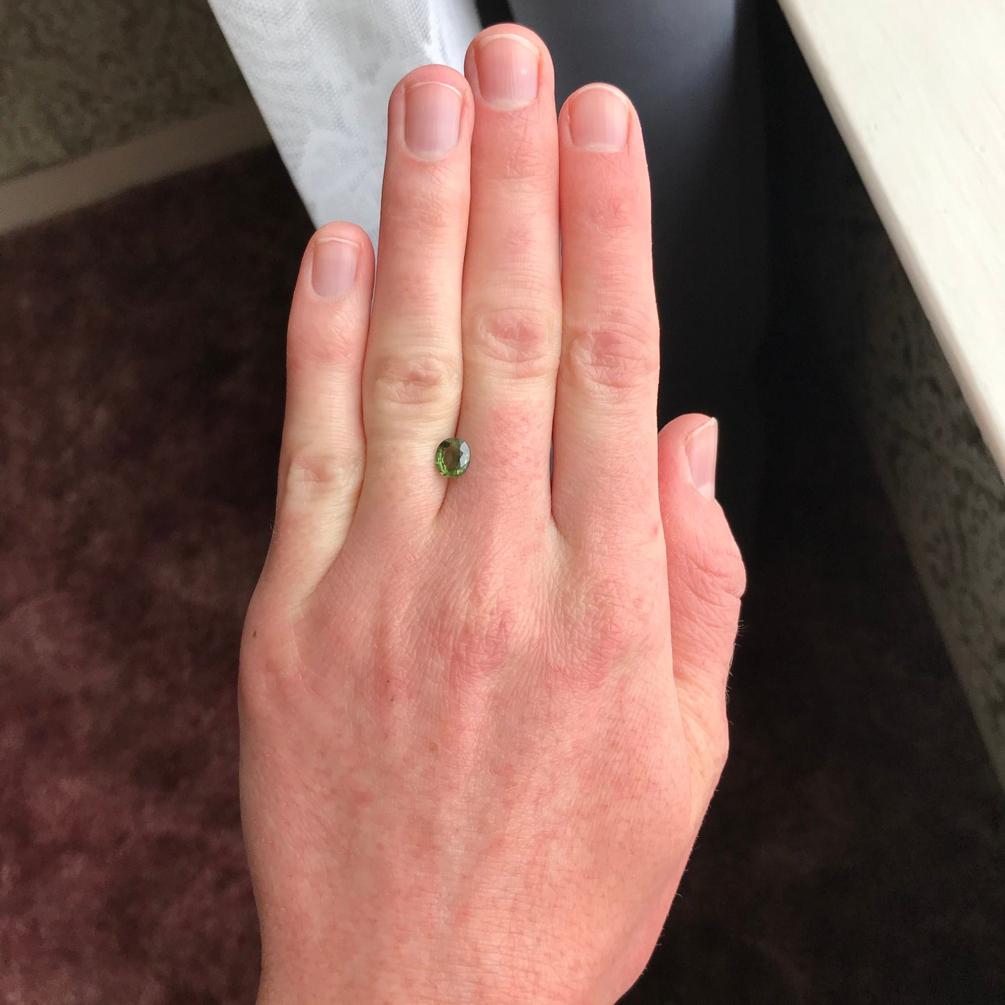 BE Treated Natural Green Sapphire 6.5x5.7mm Oval 1.07 Carat Corundum, BERYLLIUM TREATED, Faceted Loose, Gemstone Earth Mined Gem