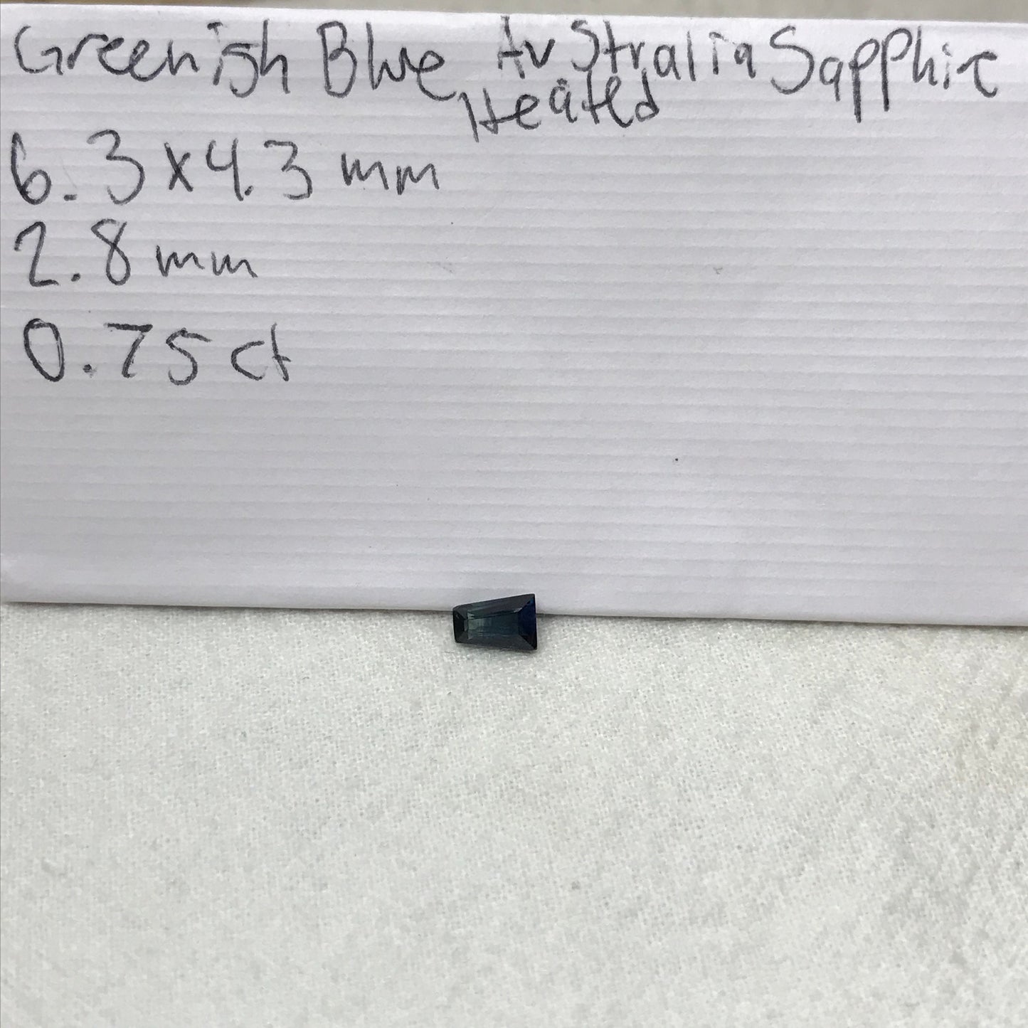 0.75 ct Natural Bi-Color Blue Fancy Cut Sapphire  6.3x4.3mm Trapezoid cut Genuine Loose Unmounted Faceted Gemstone Greenish Blue Sapphire