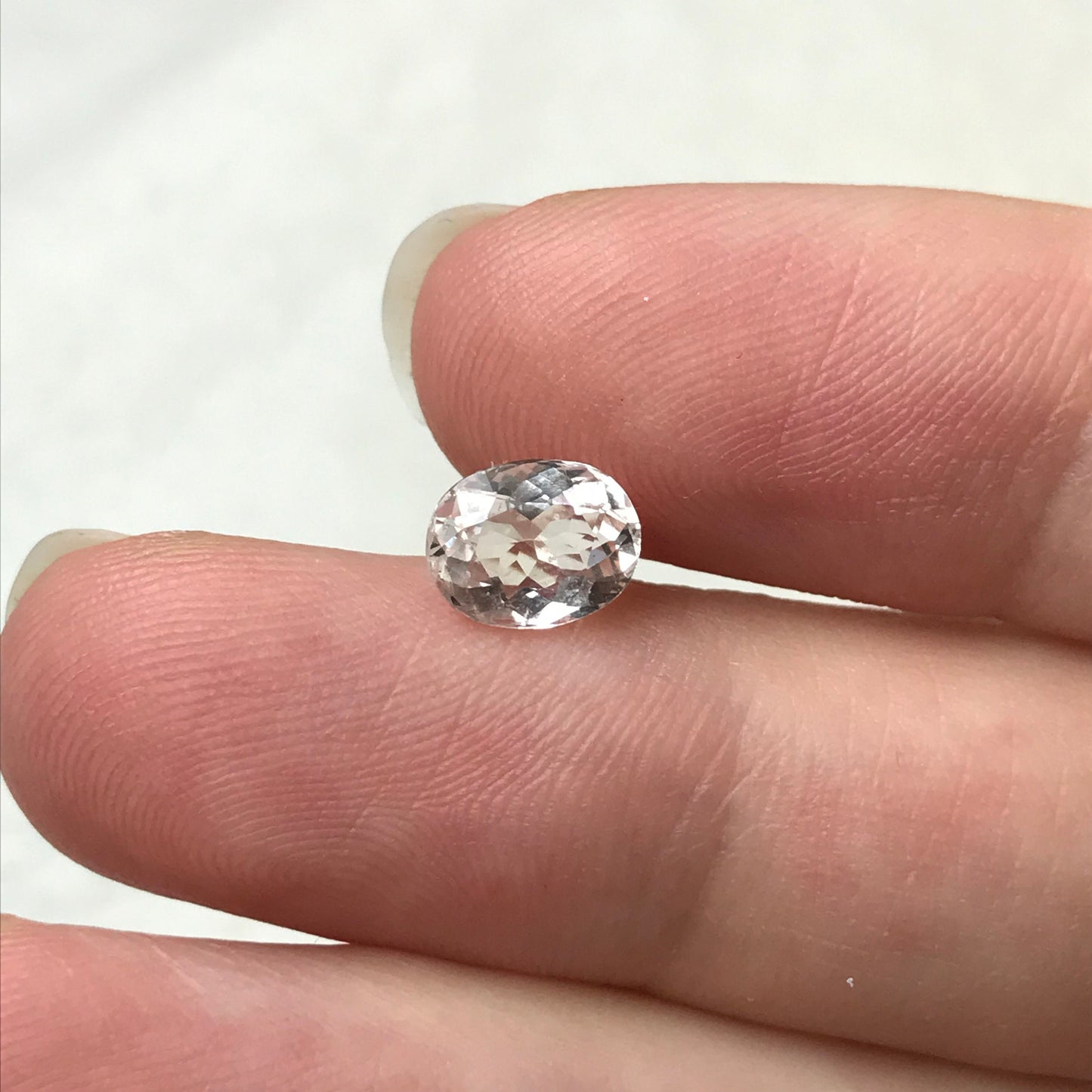 1 carat Morganite 7.5x6 Oval Cut Peach Morganite, Faceted Gem Loose Gemstone, Unmounted Stone