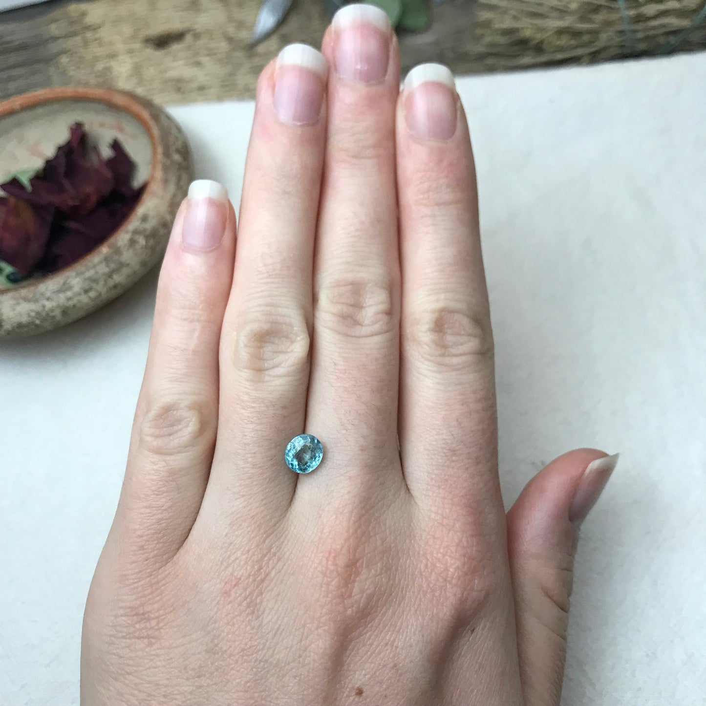 Natural Greenish Blue Tourmaline 1.25 Carat Gorgeous Color 6.8x6.2mm Faceted Loose Gemstone Seafoam Blue Tourmaline