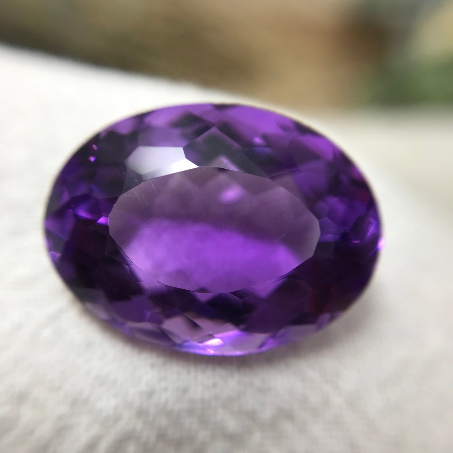 20x15mm Purple Amethyst 18.73 carat Oval, Nice Cut Loose Natural Gem Reclaimed/Recycled Gemstone, Faceted, February Birthstone Large