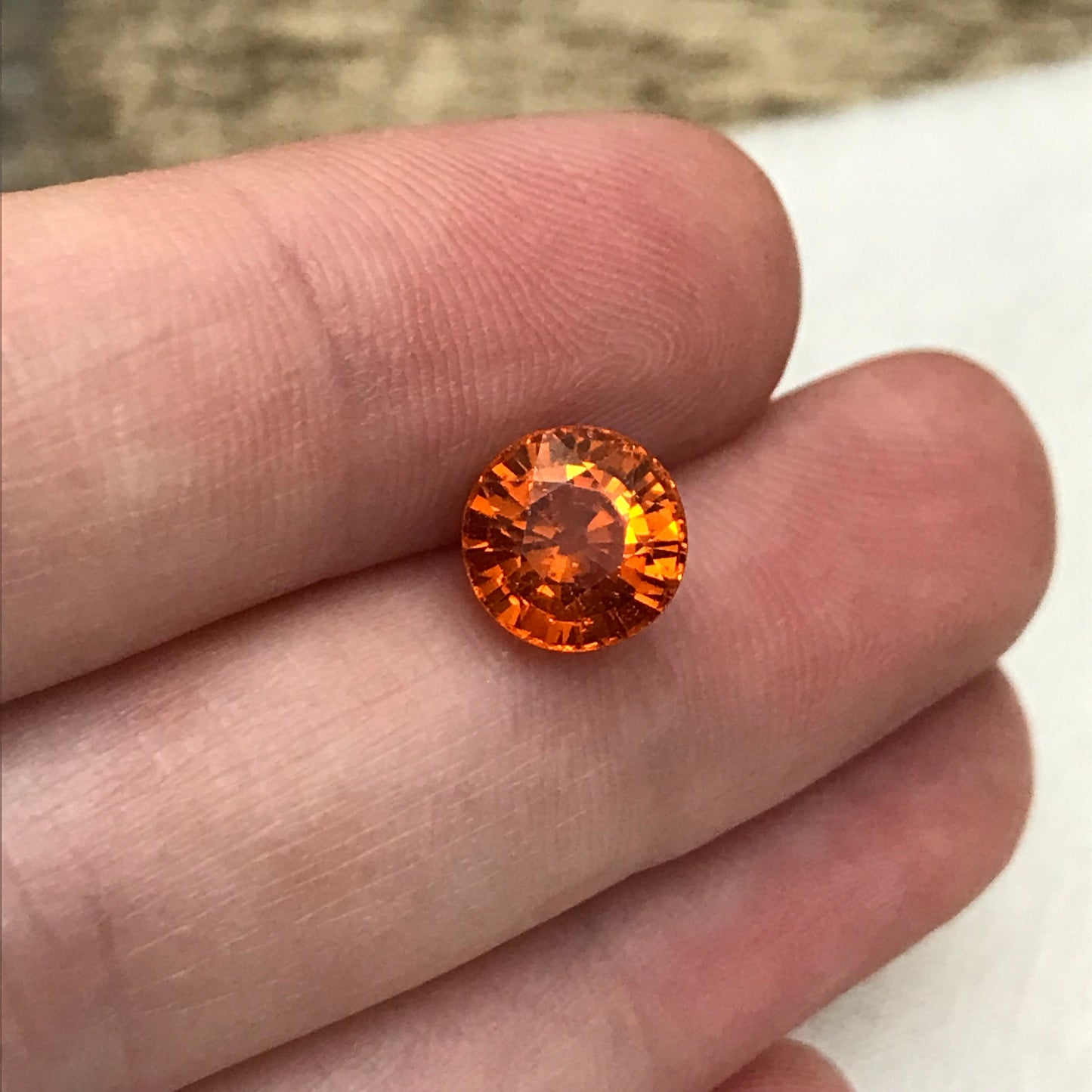 8mm Natural Orange Mandarin Spessartite Garnet 3.30 carat Round Faceted Gemstone Loose Gem Orange Fanta Garnet, Recycled Gems
