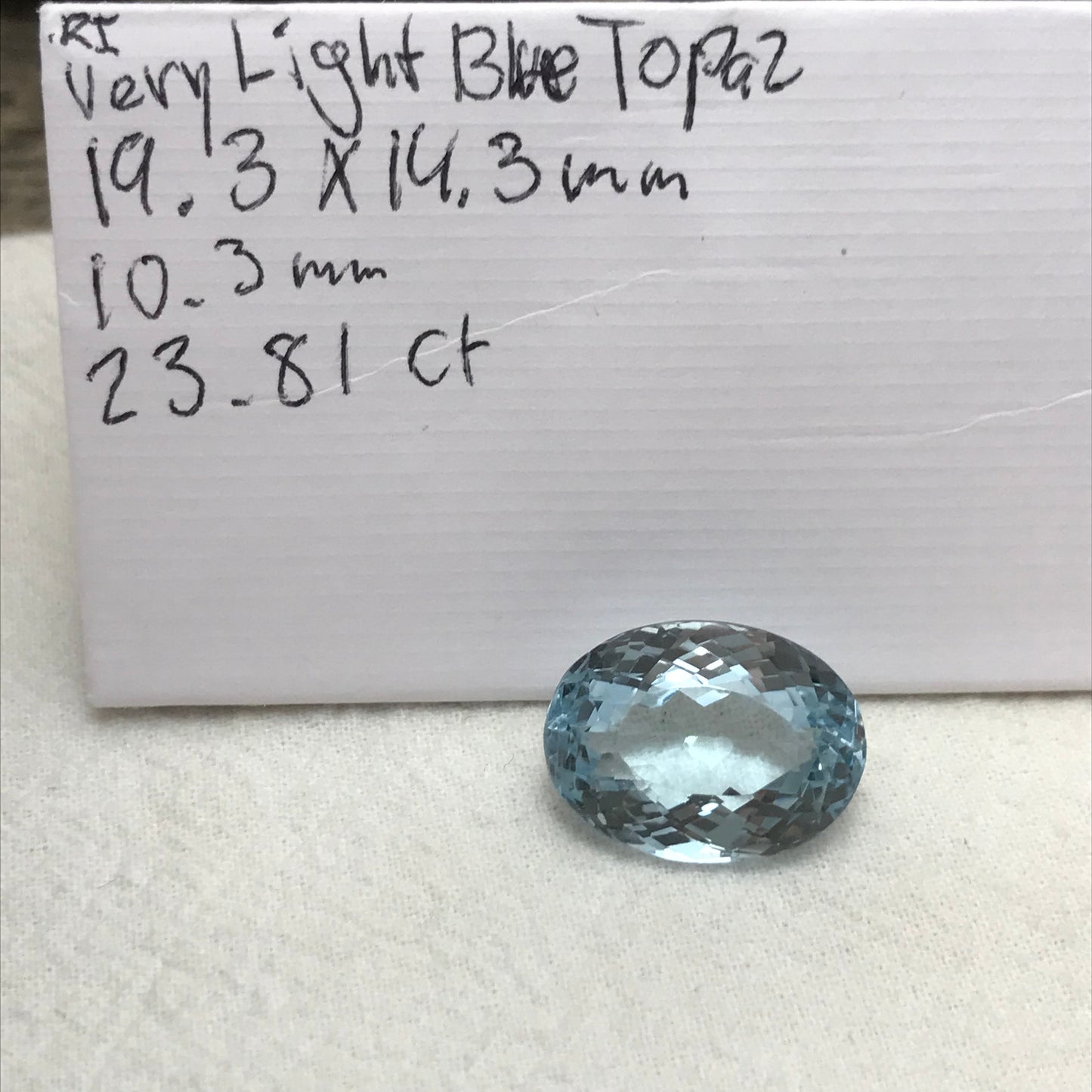 23 carat, Light Blue Topaz 19.3x14.3mm Oval Cut Gem Tested Loose Reclaimed/Recycled Gemstone, Sky Blue, December Birthstone, 19x14mm