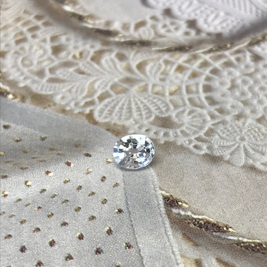 Natural Sapphire 0.70 carat 5.5x4.5 mm Oval Cut, Faceted Loose Gemstone Very Light Blue Almost Clear Unmounted Gem