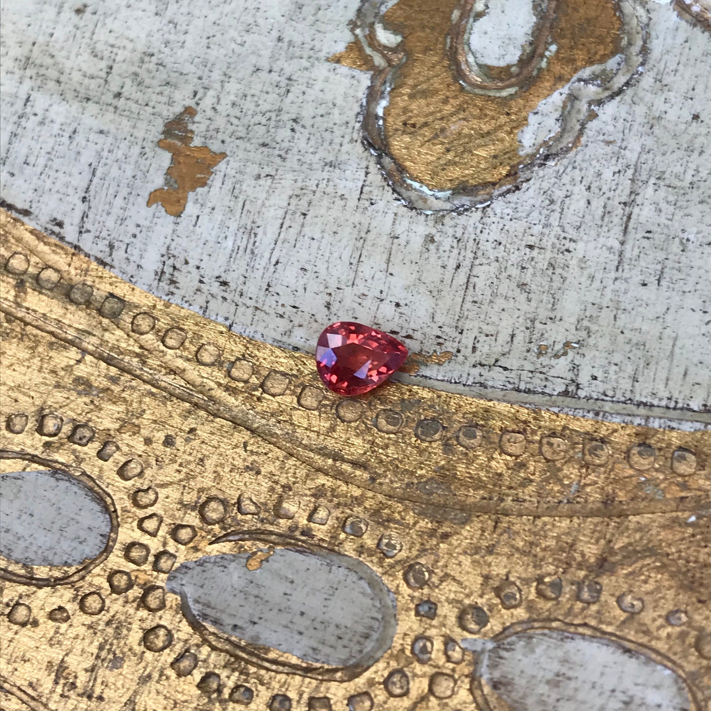 Natural Orange Sapphire 5x4mm 0.52 Carat Pear Cut Faceted Gem Loose Unmounted Gemstone Earth Mined Beryllium Treated - BE TREATED