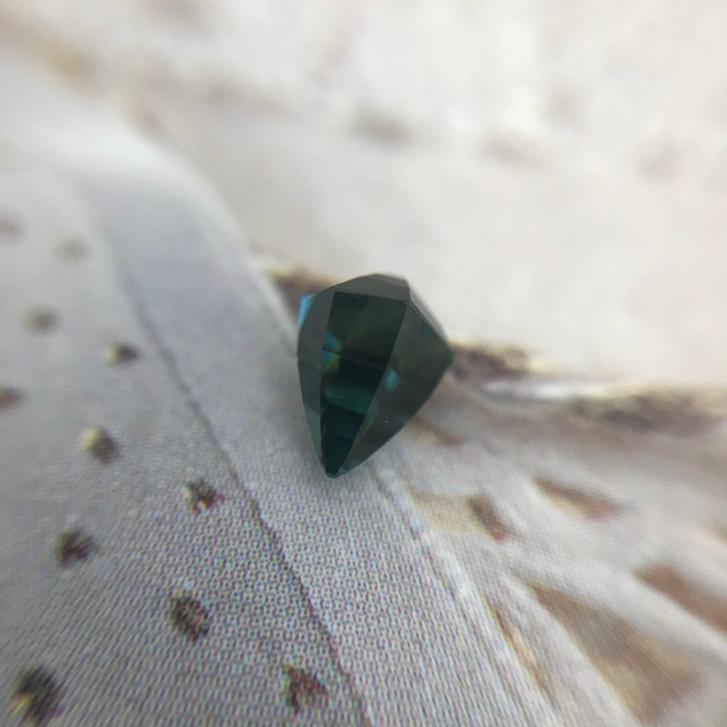 Natural Green Blue Sapphire 1.26 carat 7x5.6x4 mm Genuine Loose Unmounted Faceted Gemstone Sapphire - Unique Cut - One of a kind