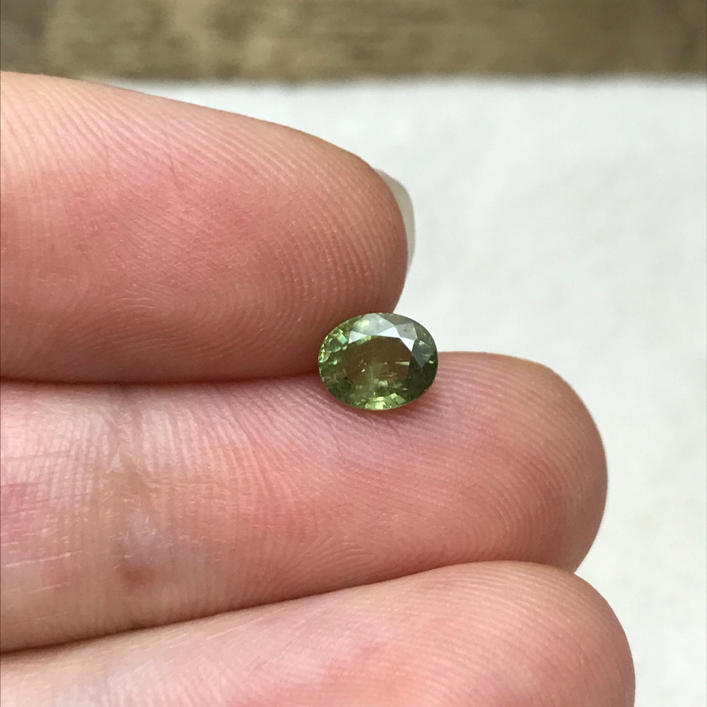 0.87 ct Natural Demantoid Garnet 6x5mm Oval Cut, Faceted Loose Green Garnet, Unmounted Gemstone