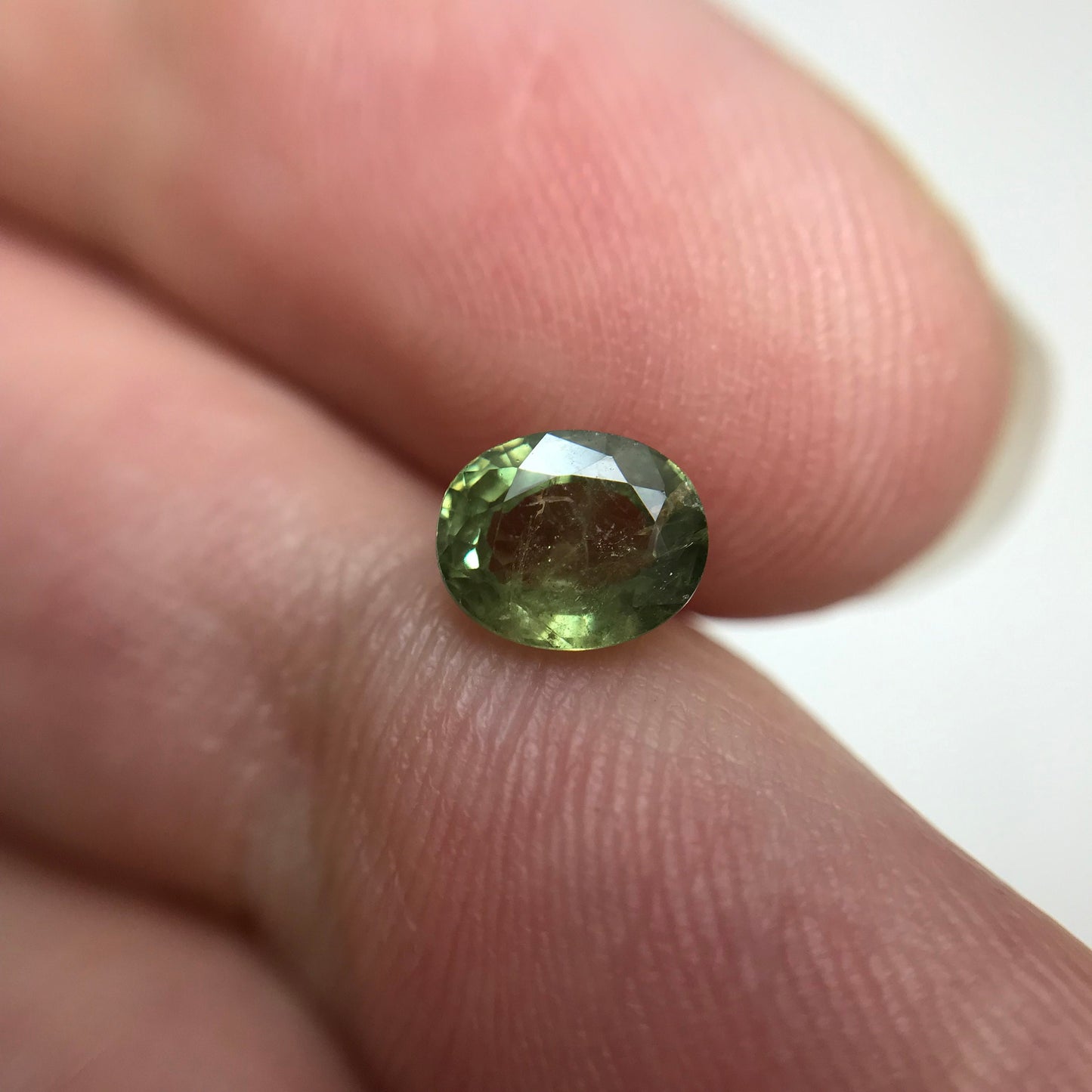 0.87 ct Natural Demantoid Garnet 6x5mm Oval Cut, Faceted Loose Green Garnet, Unmounted Gemstone