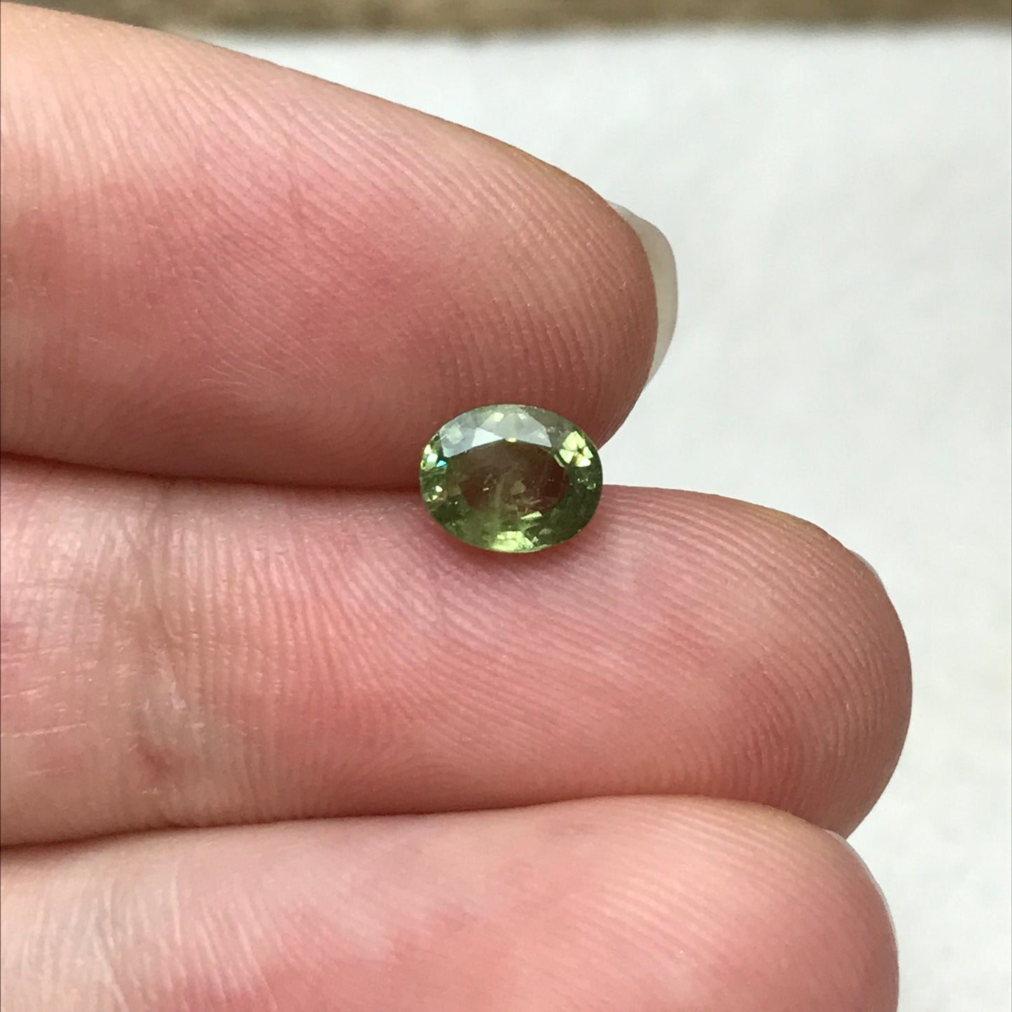 0.87 ct Natural Demantoid Garnet 6x5mm Oval Cut, Faceted Loose Green Garnet, Unmounted Gemstone