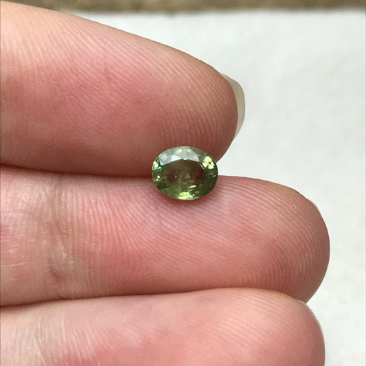 0.87 ct Natural Demantoid Garnet 6x5mm Oval Cut, Faceted Loose Green Garnet, Unmounted Gemstone