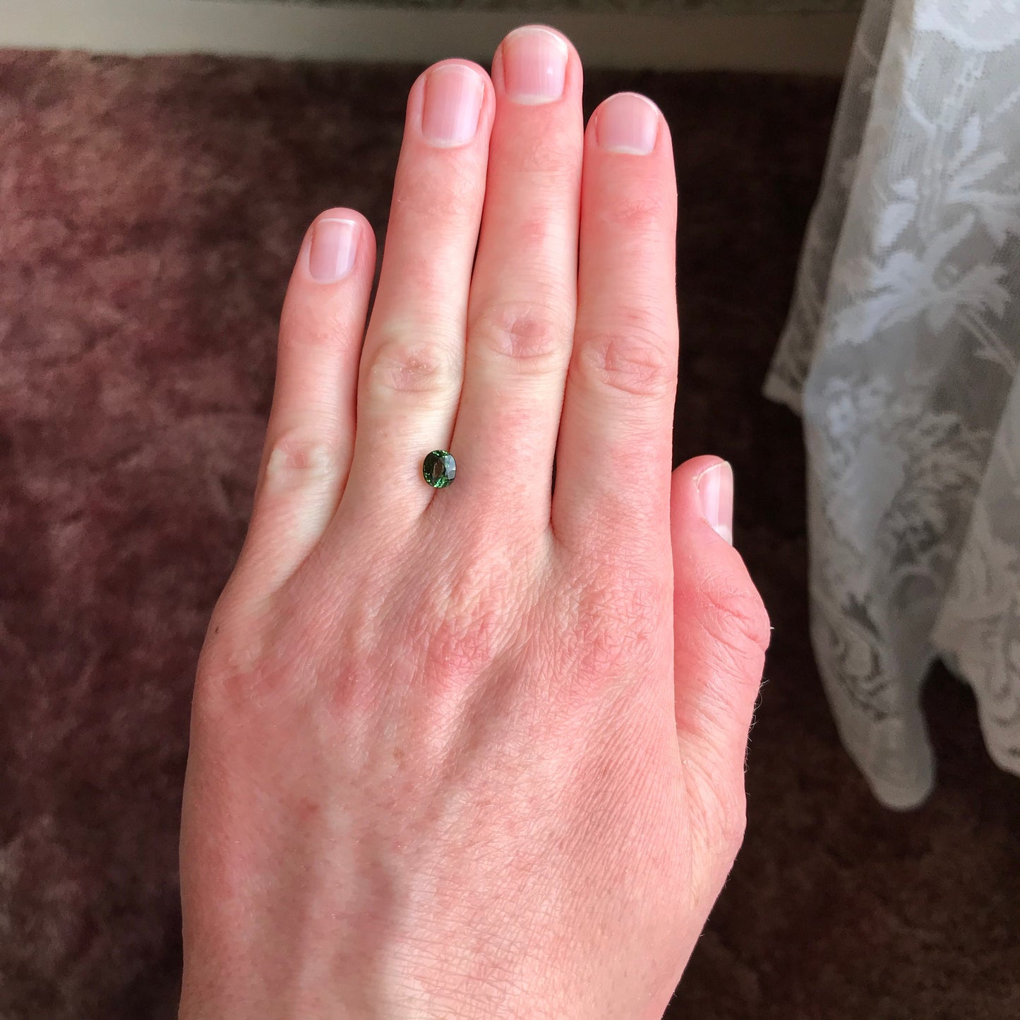 Natural Green Tourmaline 0.97 carats 5.7x5.1mm Oval Cut, Faceted Unmounted Loose Gemstone, Genuine Earth Mined Gem