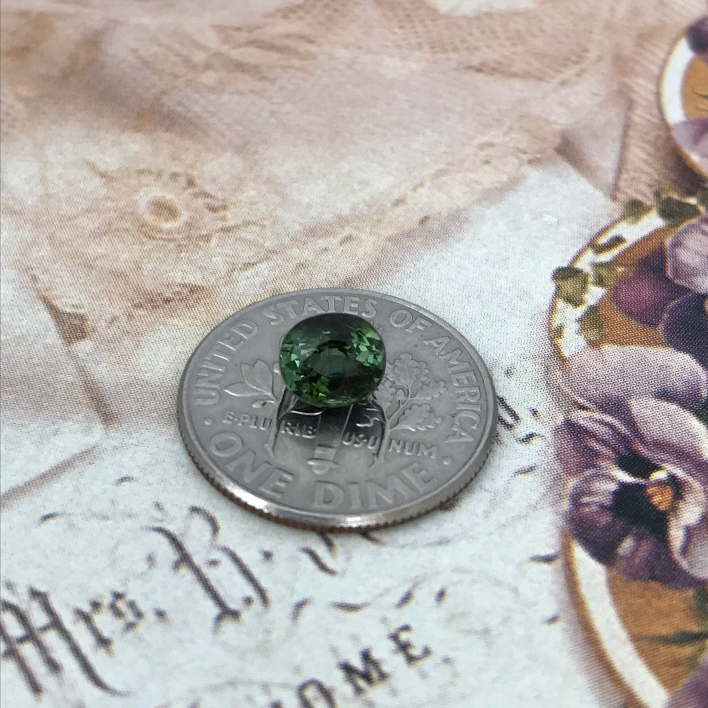 Natural Green Tourmaline 0.97 carats 5.7x5.1mm Oval Cut, Faceted Unmounted Loose Gemstone, Genuine Earth Mined Gem