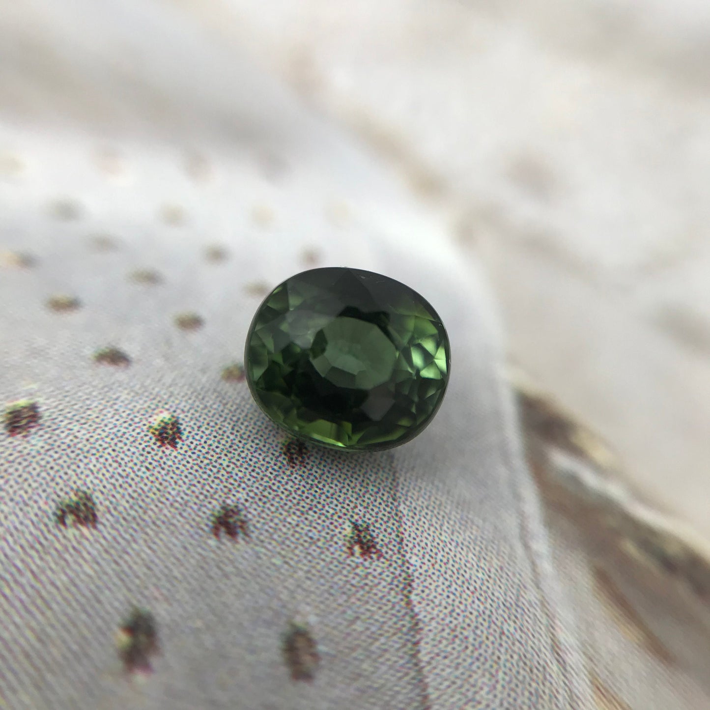 Natural Green Tourmaline 0.97 carats 5.7x5.1mm Oval Cut, Faceted Unmounted Loose Gemstone, Genuine Earth Mined Gem