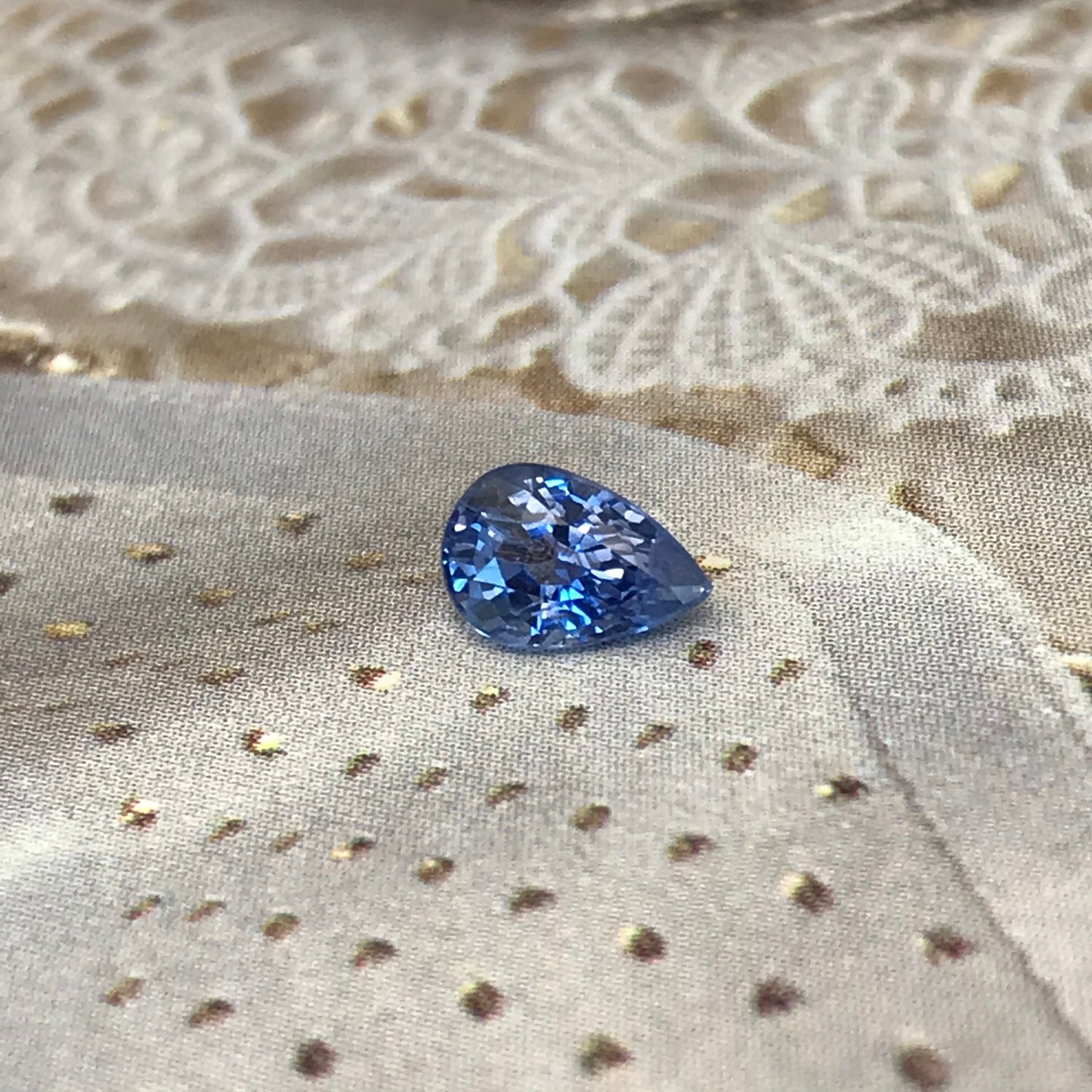 Natural Blue Sapphire GLASS FILLED 0.75 Carat 6x4mm Pear Corundum Unmounted Gem Faceted Loose Gemstone