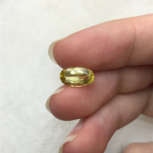 10x6mm 1.75 Carat Yellow Beryl, Heliodor Oval Cut Loose Gem Faceted Gemstone