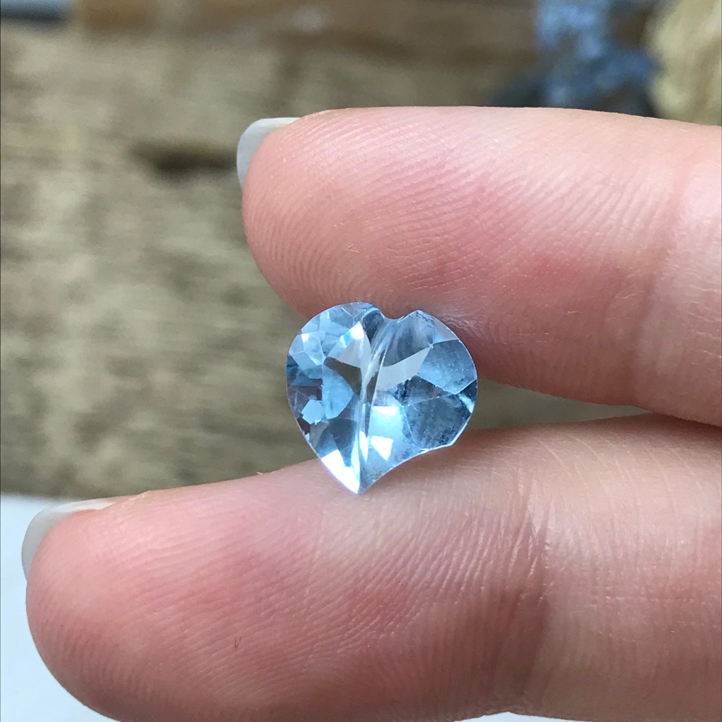 Blue Topaz Heart 10mm Loose Topaz 3.47 carats, Fancy Heart Shape Gemstone Real Topaz, Recycled/Reclaimed Gem