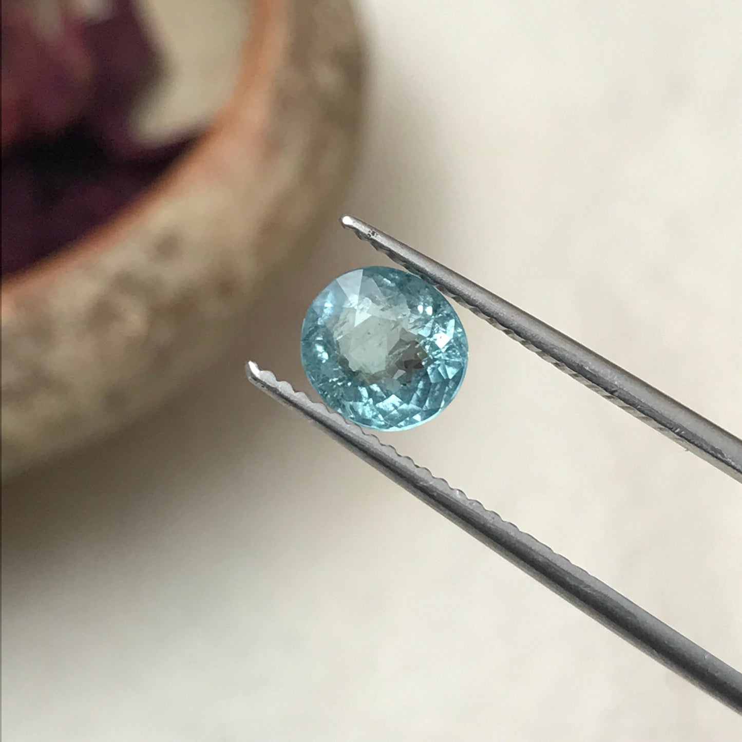 Natural Greenish Blue Tourmaline 1.25 Carat Gorgeous Color 6.8x6.2mm Faceted Loose Gemstone Seafoam Blue Tourmaline