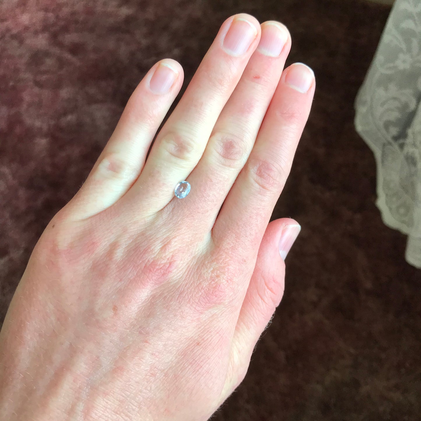 Natural Sapphire 0.72 carat 6.4x5mm Oval Cut, Faceted Loose Gemstone Very Light Purplish Blue Unmounted Gem Faint Color Sapphire