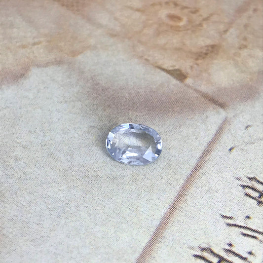 Natural Sapphire 0.72 carat 6.4x5mm Oval Cut, Faceted Loose Gemstone Very Light Purplish Blue Unmounted Gem Faint Color Sapphire