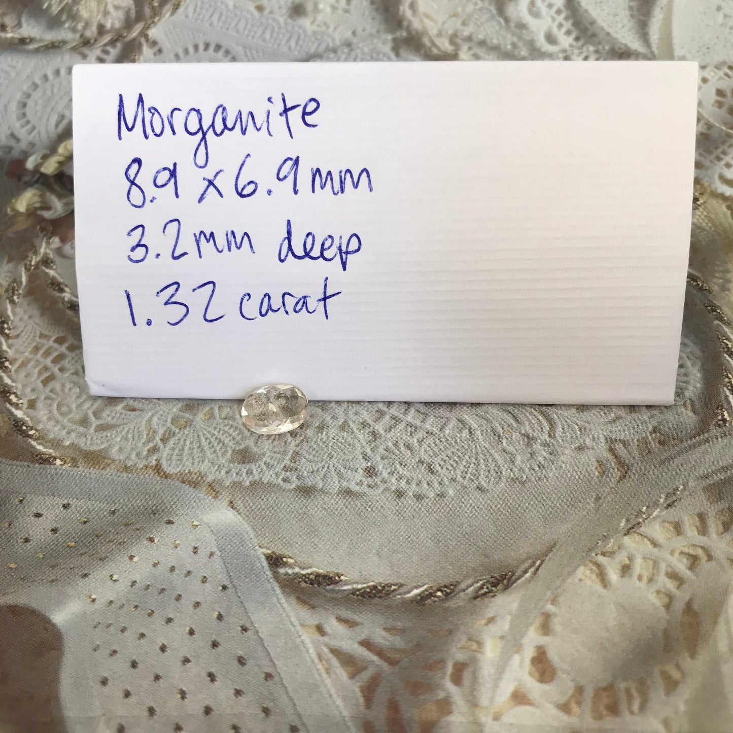 9x7mm Peachy Pink Morganite 1.32 Carat Oval Cut Peach Beryl For Engagement Ring Faceted Gem Loose Gemstone Unmounted Stone