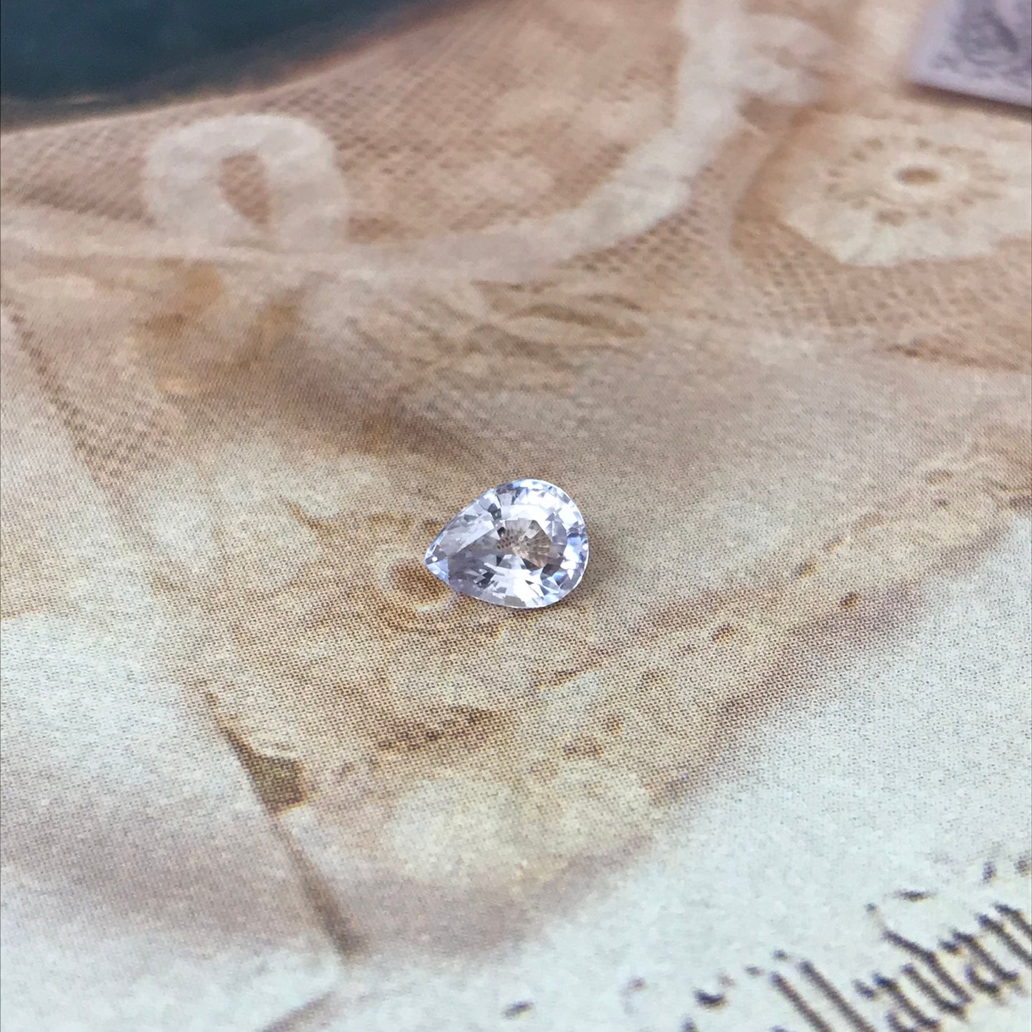 Lavender Natural Sapphire 0.81 carat 6 x 5 mm Pear Cut, Faceted Loose Gemstone Light Purple Unmounted Gem